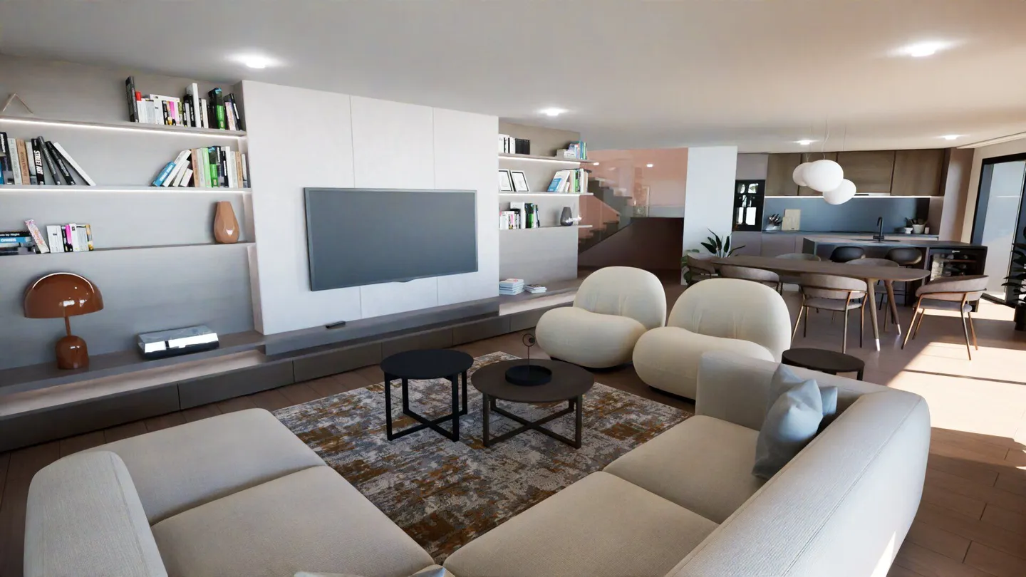 Superbe duplex de 5.5 pièces avec grand jardin et dégagement sur le lac Léman - Foto 6 di 8
