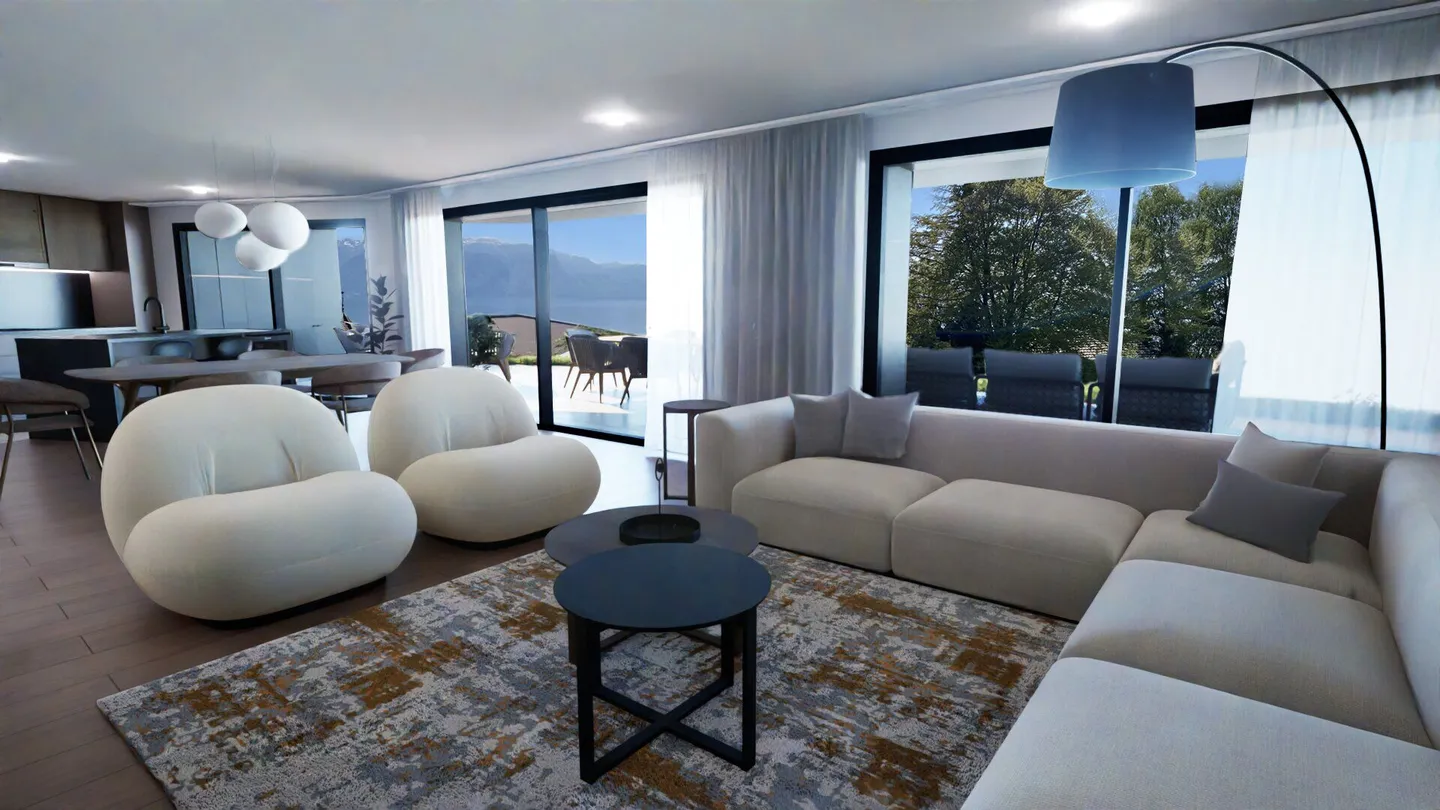 Superbe duplex de 5.5 pièces avec grand jardin et dégagement sur le lac Léman - Foto 8 di 8