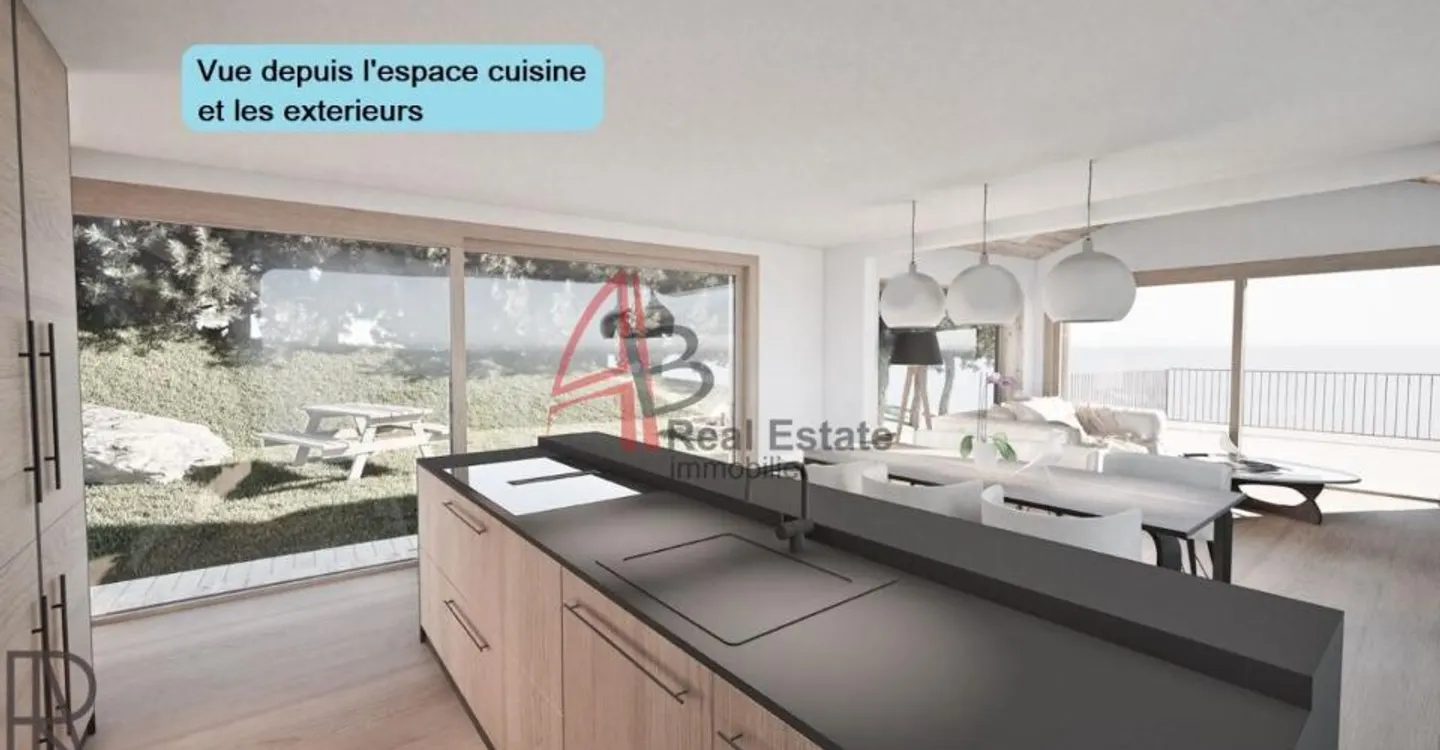 Contemporary villa with 5.5 rooms - 4 bedrooms, outdoor storage, private forest and panoramic view - Chemin-Dessus - Photo 2 of 12