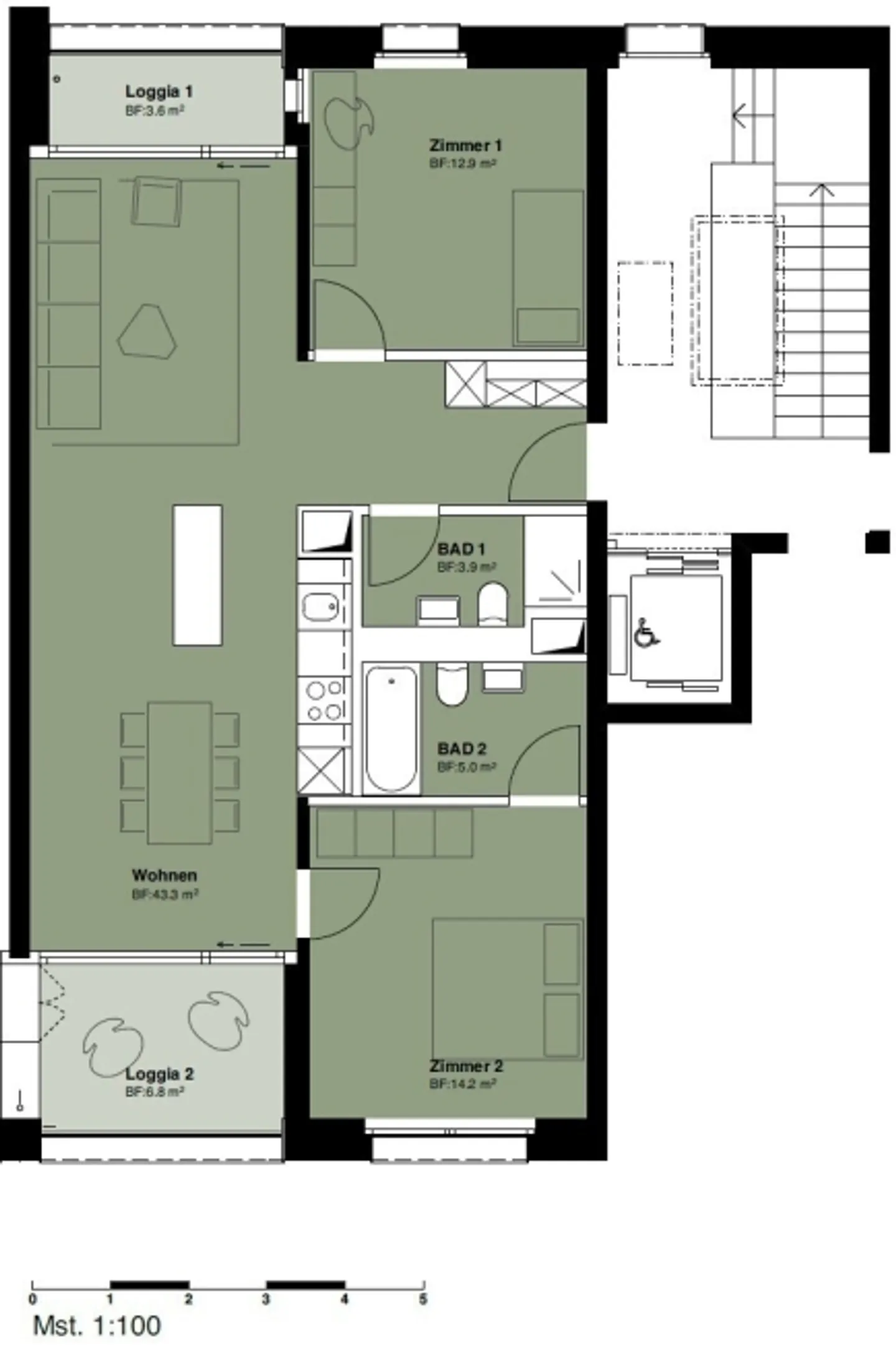 3½ ROOM APARTMENT IN BERN - MURIFELD, FURNISHED, TEMPORARY - Photo 8 of 9