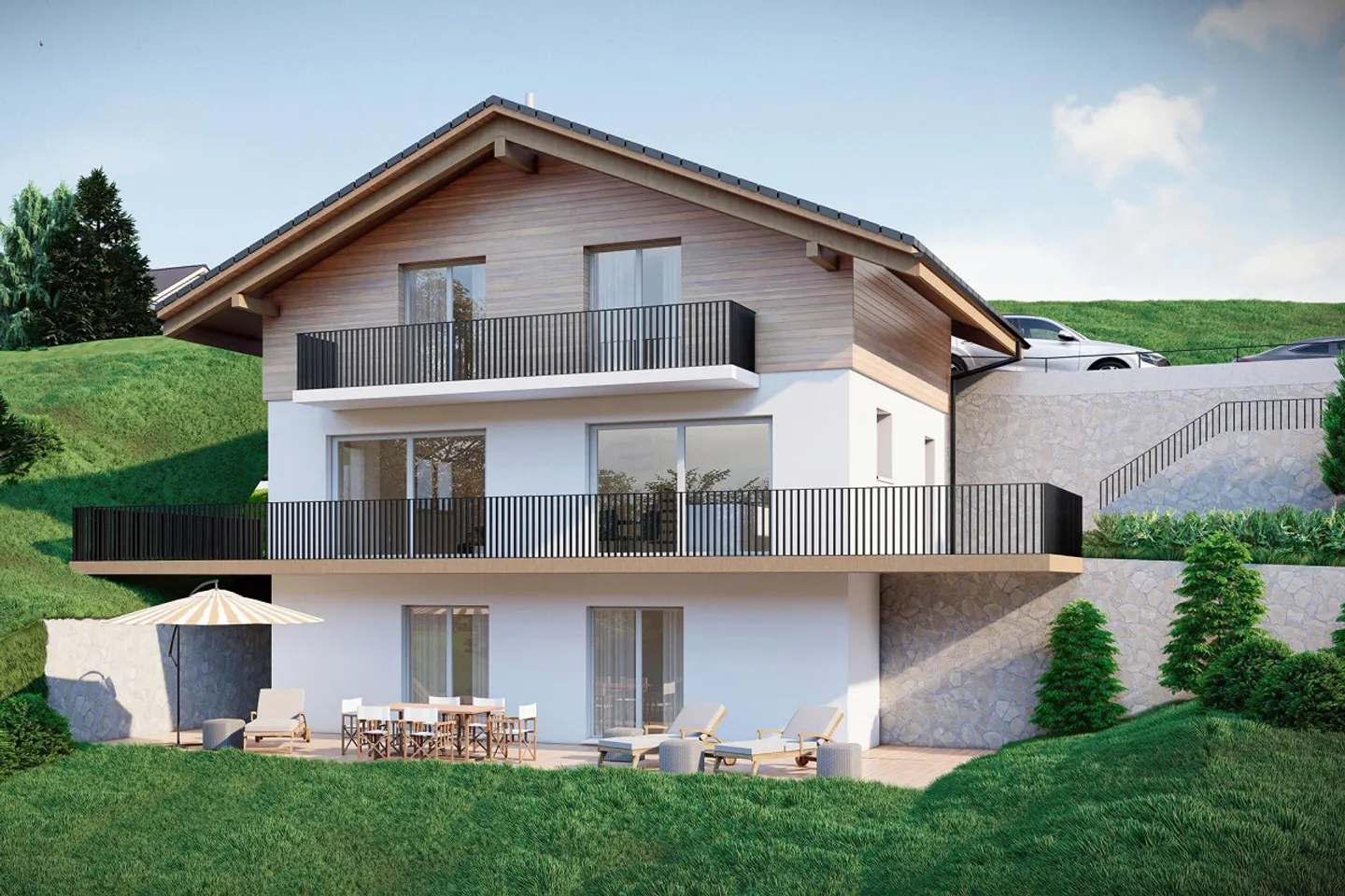 Casa unifamiliare di nuova costruzione con 5½ a 6½ stanze in una posizione panoramica in collina - Foto 1 di 12