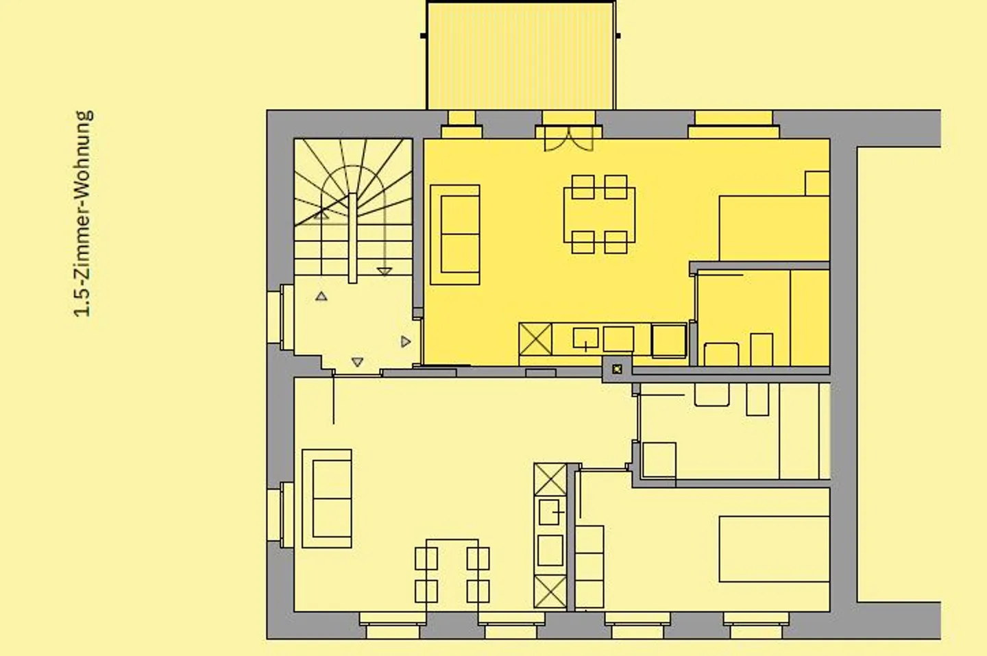 Appartement moderne 1.5 pièces avec balcon dans un emplacement central - Photo 4 sur 4