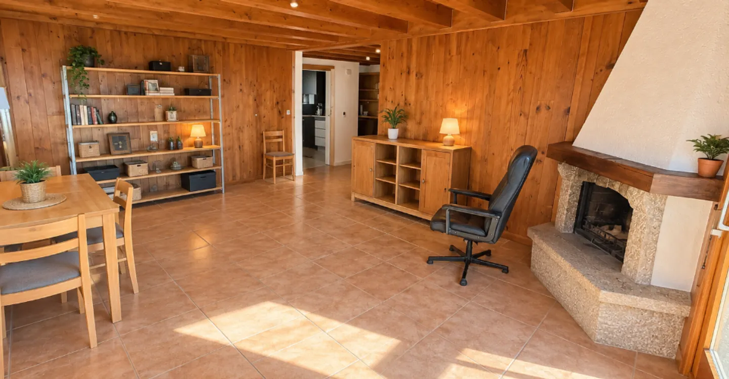 La Coudre: 5,5 renovierte Zimmer mit großer Terrasse und freiem Blick - Foto 1 von 9