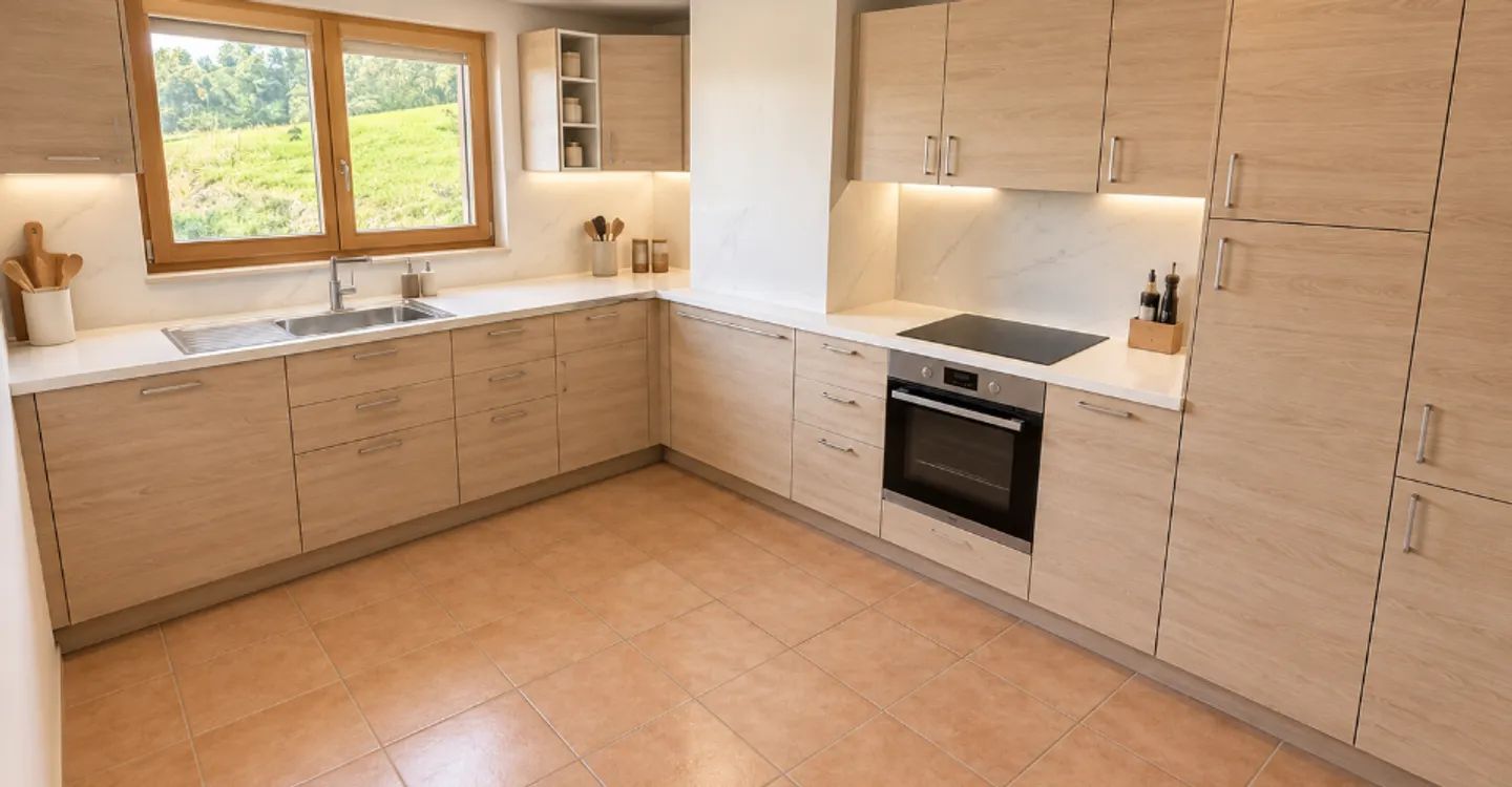 La Coudre: 5,5 renovierte Zimmer mit großer Terrasse und freiem Blick - Foto 4 von 9