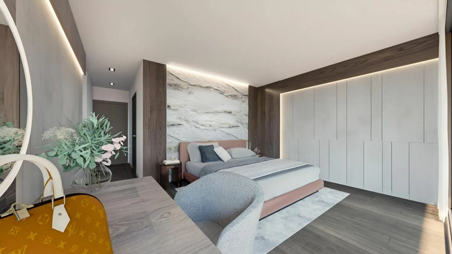 Modernes und prestigeträchtiges 4,5-Zimmer-Apartment mit Terrasse, ausgestattetem Privatgarten und spektakulärem Seeblick - Foto 3 von 9