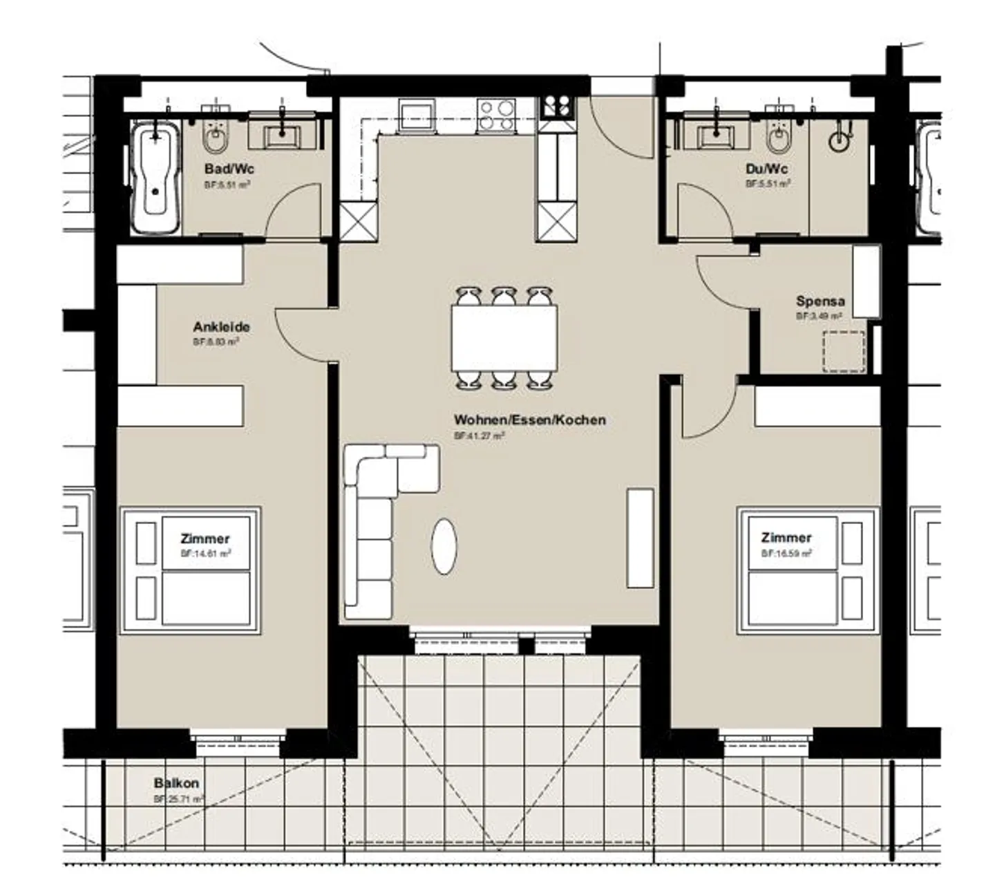 Appartement moderne et spacieux de 3,5 pièces à Chur - Nouvelle construction - Photo 7 sur 8
