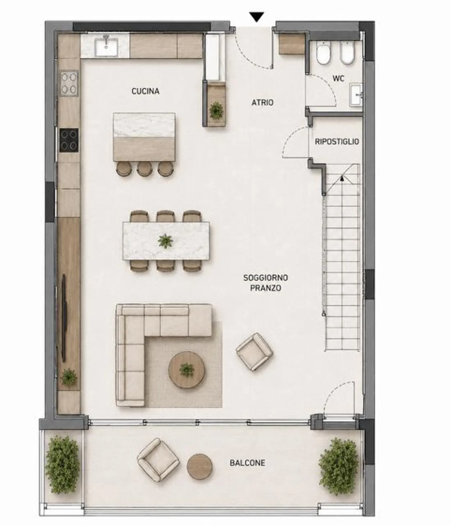 Elegante duplex con giardino e piscina - Foto 8 di 11