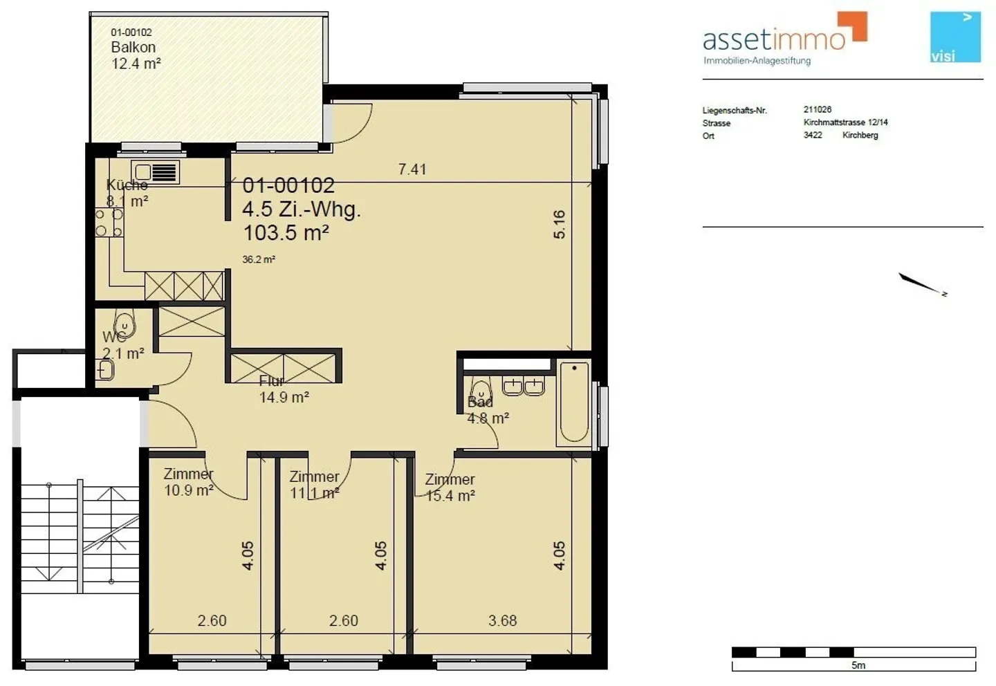 Modernes 4.5-Zimmer-Apartment - Foto 9 von 9
