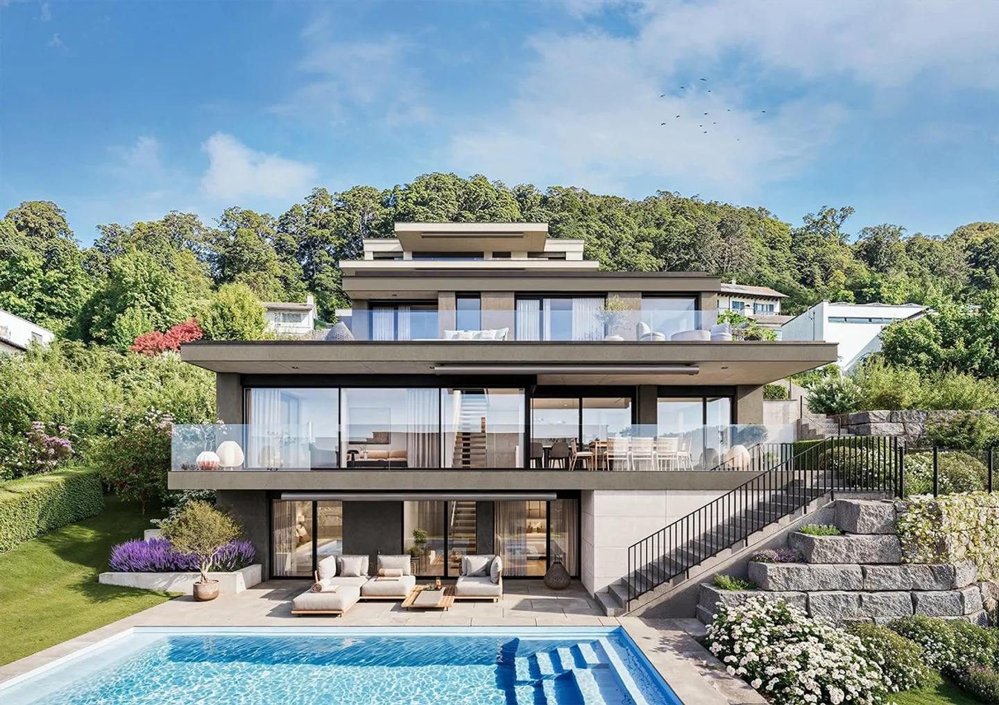 Neubau ARIA: Exklusives Einfamilienhaus mit Pool - Foto 1 von 4