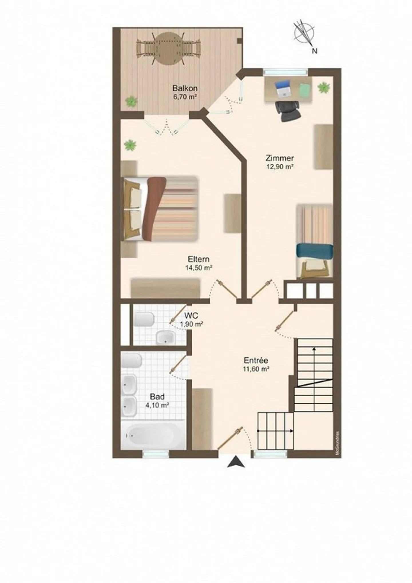 Sunny maisonette apartment, great view, child-friendly - Photo 7 of 8
