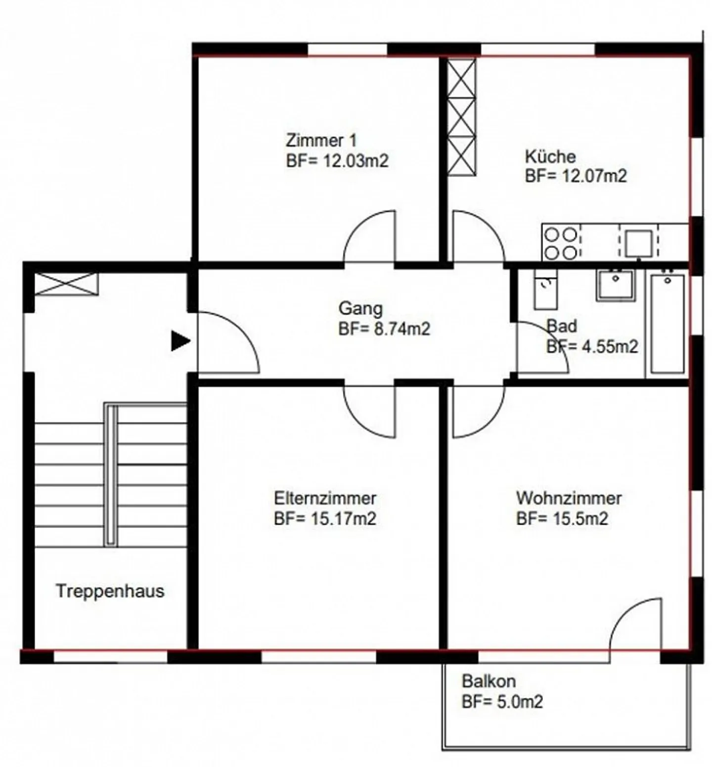 Appartement 3.5 pièces dans un emplacement calme au 3ème étage - Photo 9 sur 9