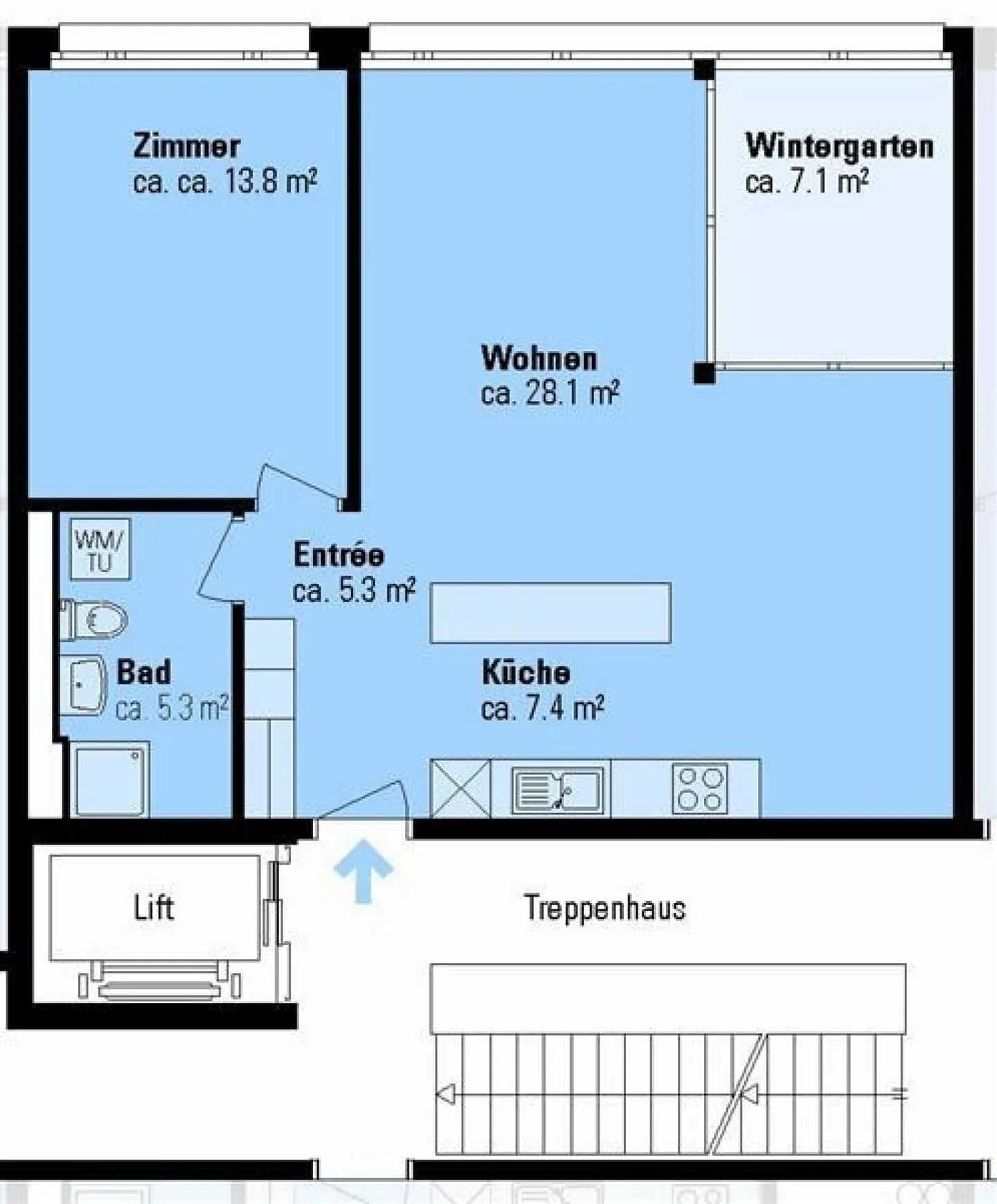 Modernes Apartment in Zürich Seebach - Foto 6 von 7