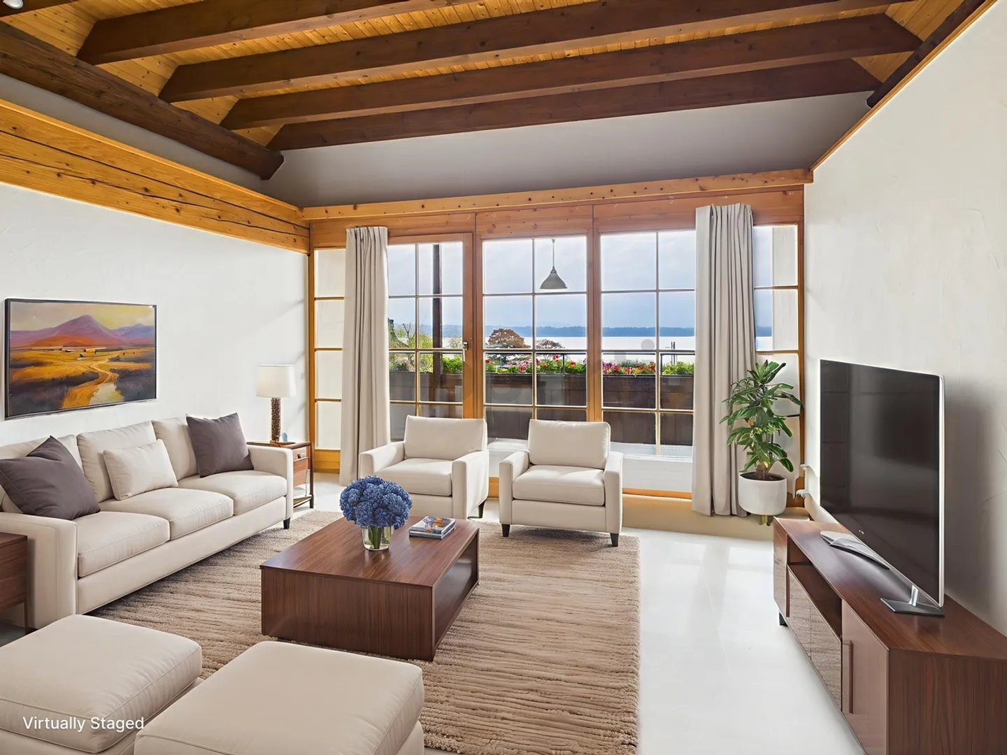 Charmante 5.5-Zimmer Wohnung mit Galerie und Seeblick in Twann - Foto 1 von 13