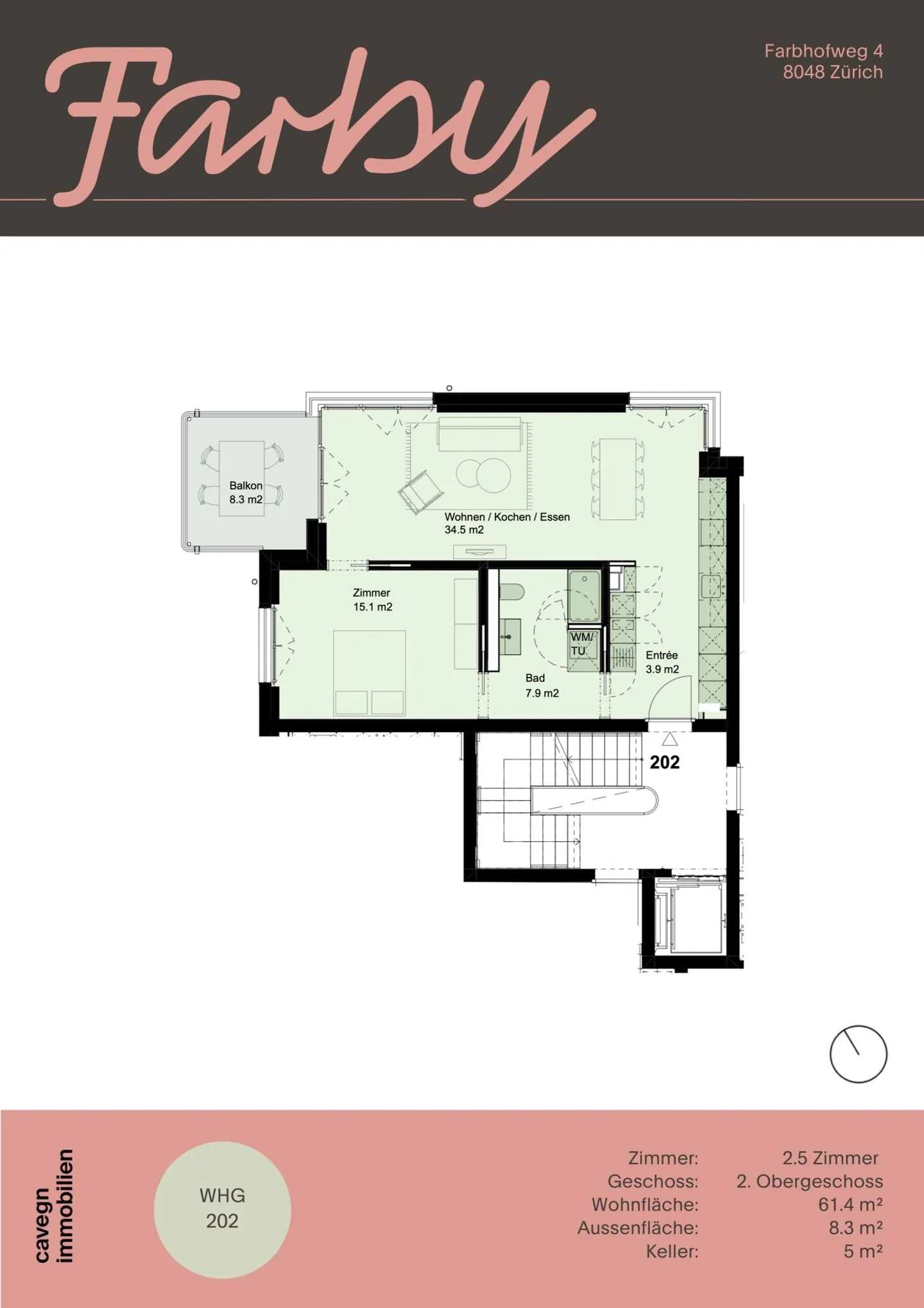 Farby : Appartement neuf lumineux de 2,5 pièces à Zurich-Altstetten - Photo 7 sur 10