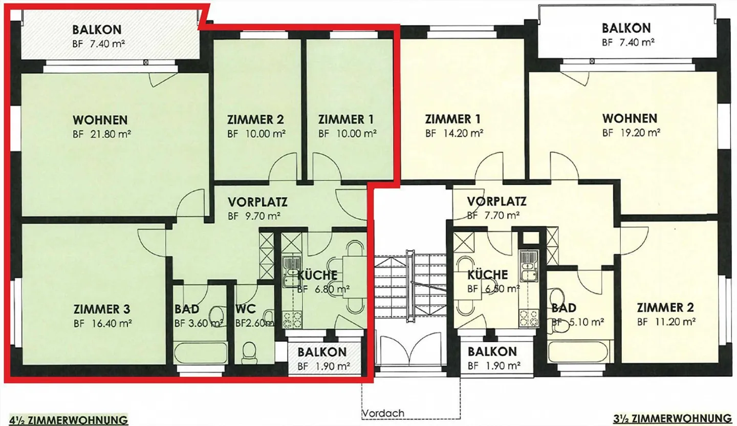Charmante appartement de 4,5 pièces à Buehler avec balcon et parking - Photo 9 sur 9