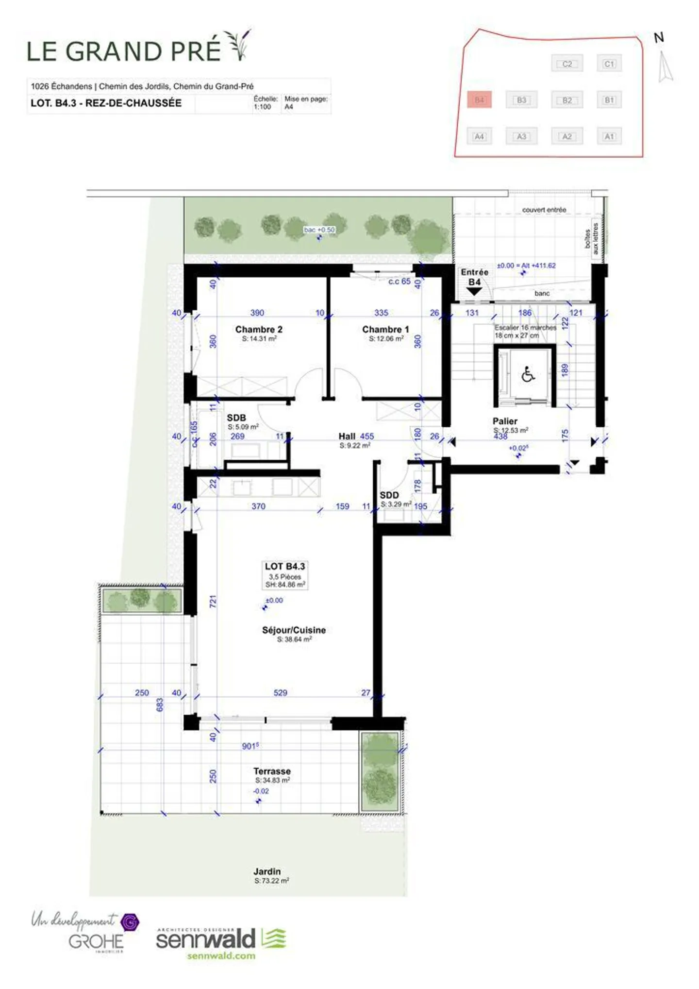 Appartamento al piano terra con 3,5 stanze, terrazza e giardino privato - Foto 4 di 6