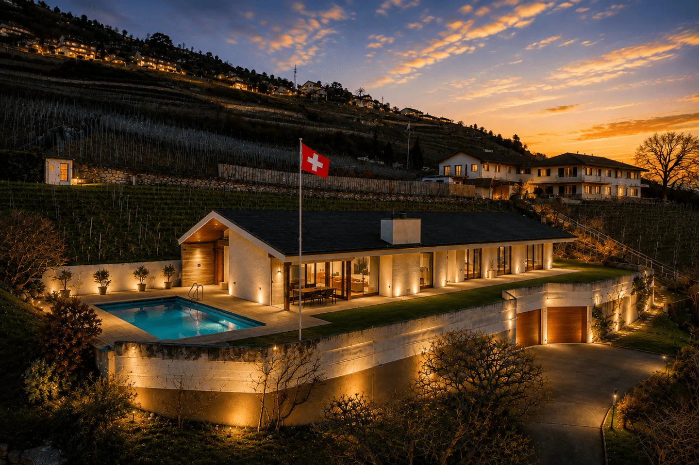 Architektenhaus mit Panoramablick auf den See und die Weinberge in Corseaux zu verkaufen - Foto 1 von 13