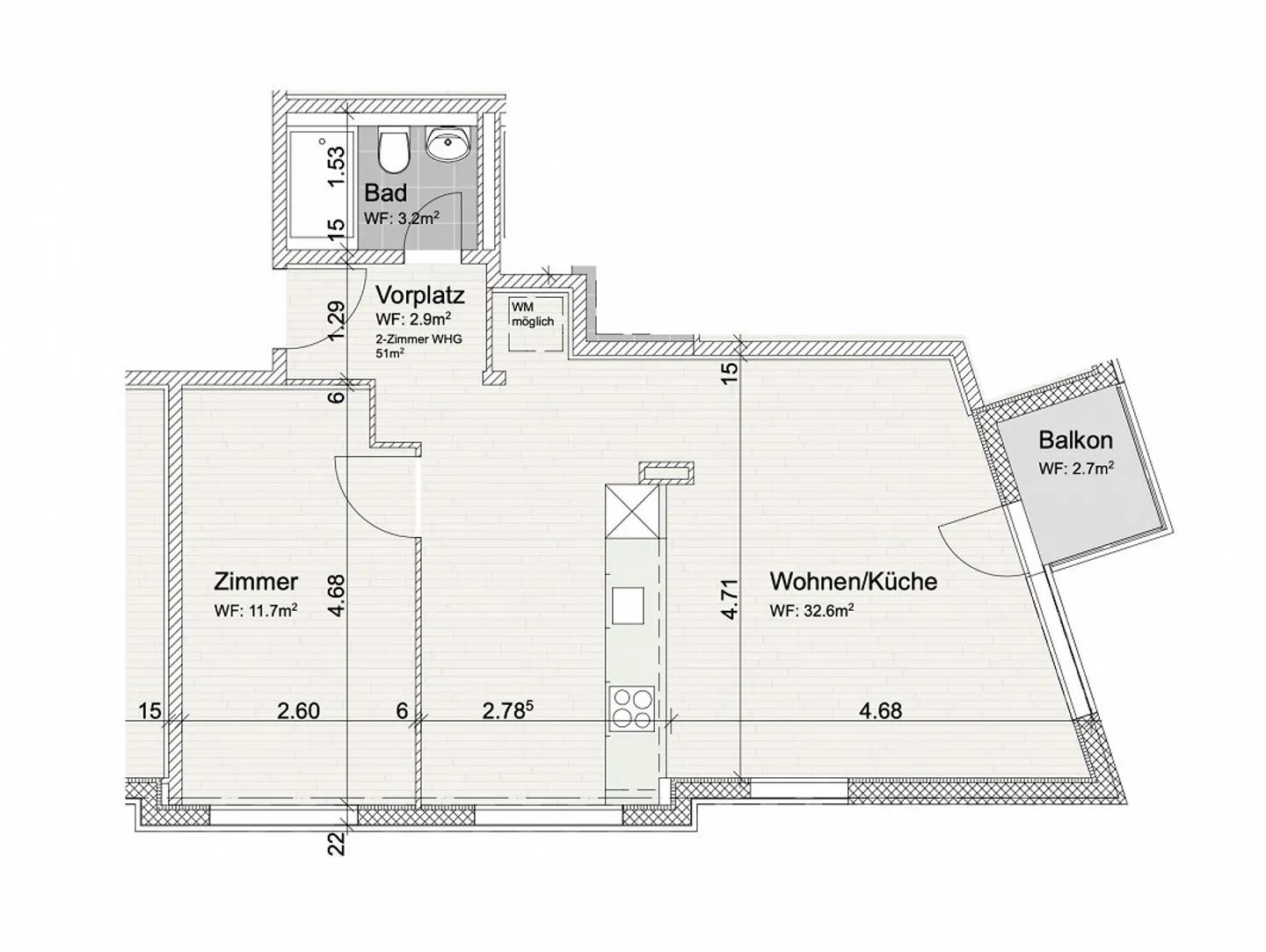 Charming 2-room apartment in the popular Gotthelf district - Photo 11 of 11