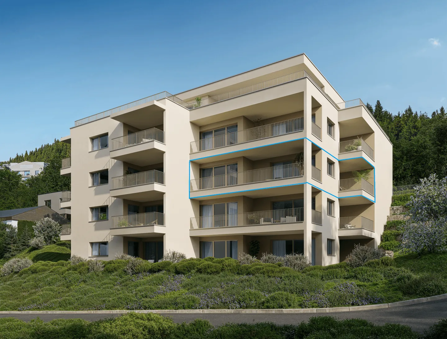 Spacious 2.5-room new apartment near the city with two balconies in a nature-friendly neighborhood - Photo 1 of 5