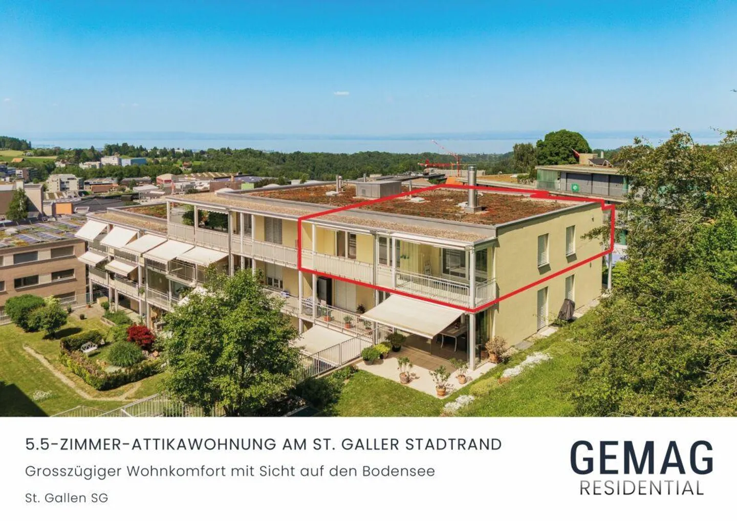 Geräumige Attikawohnung mit Seeblick - Foto 1 von 15