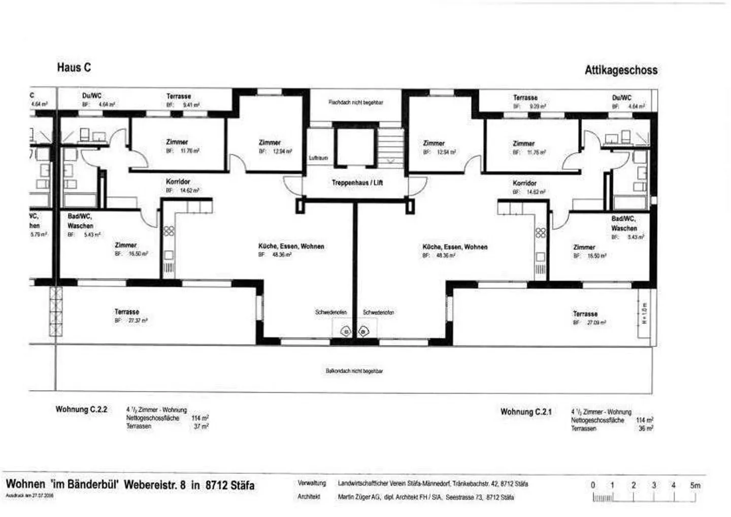 4.5-room penthouse apartment with lake view - Photo 5 of 5