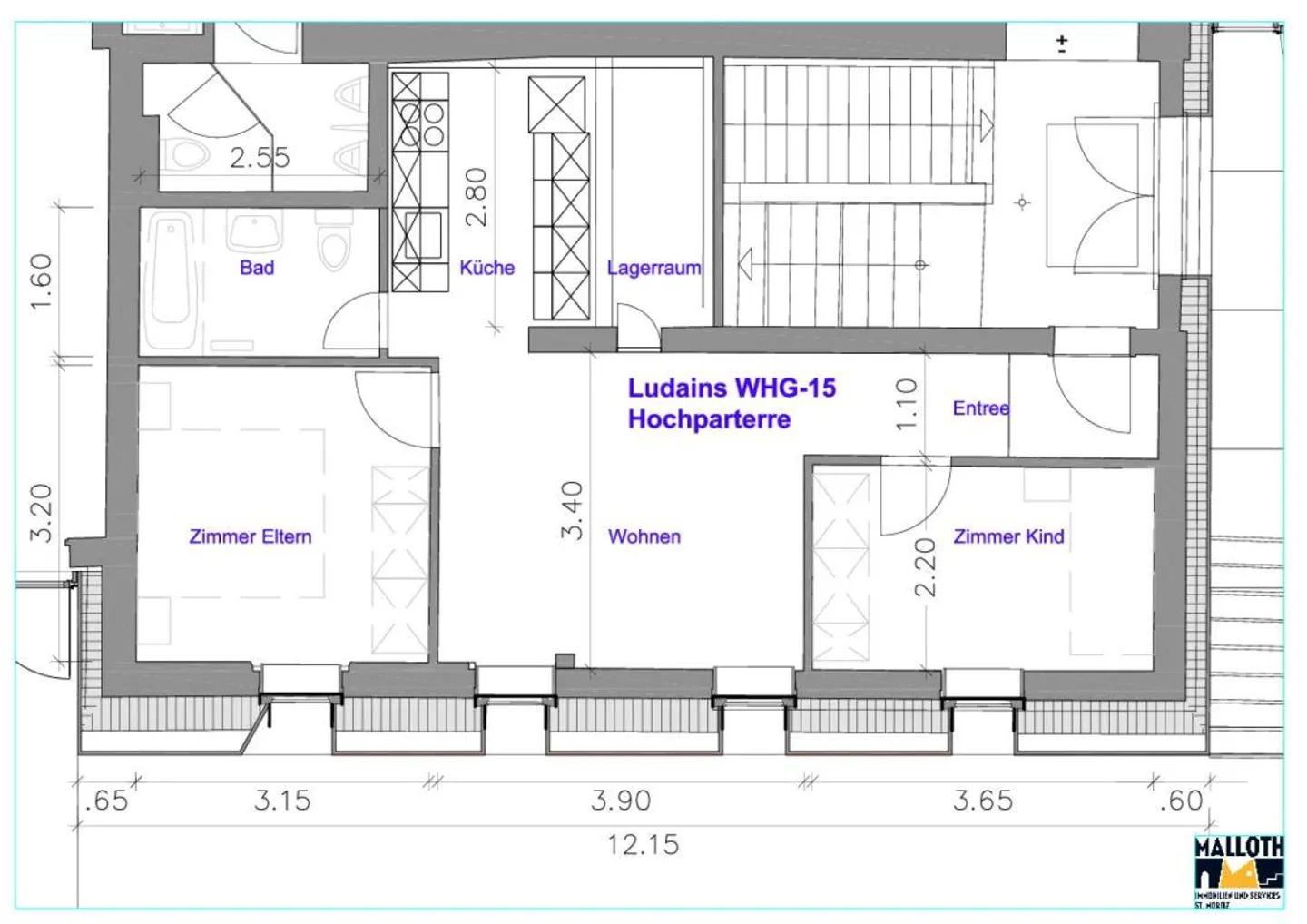 Renovierte Wohnung nahe St. Moritz - Foto 9 von 9
