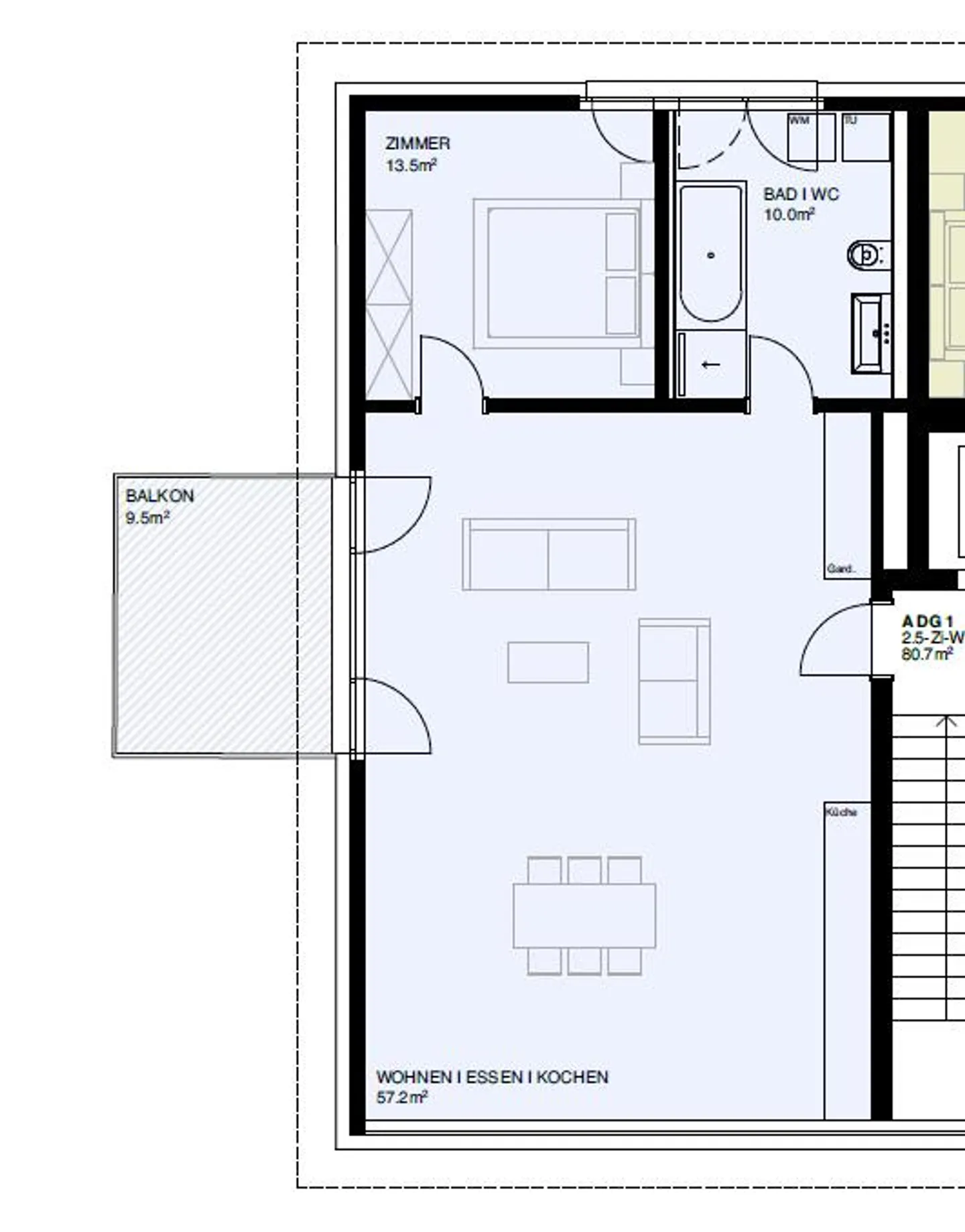 Appartamento attico nuovo di 2,5 stanze! Moderno, centrale e nel verde! - Foto 7 di 7