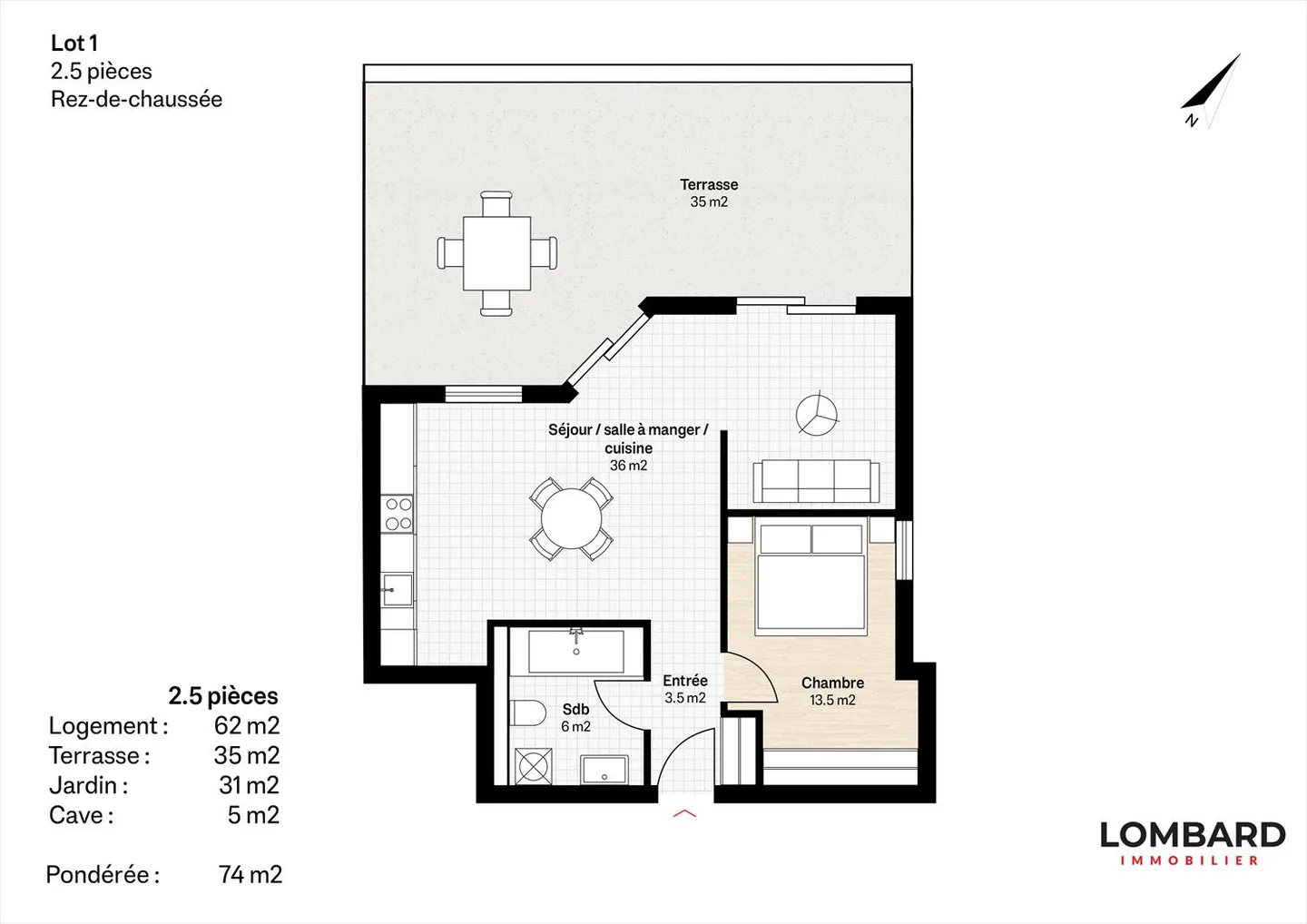 Neue 2.5-Zimmer-Wohnung im Erdgeschoss - Foto 6 von 6