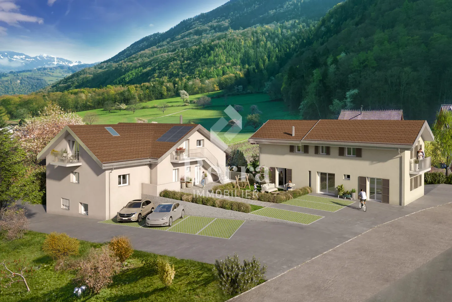 2,5p Terrasse in Châtel-sur-Bex, geliefert mit privatem Gemüsegarten - Foto 1 von 11