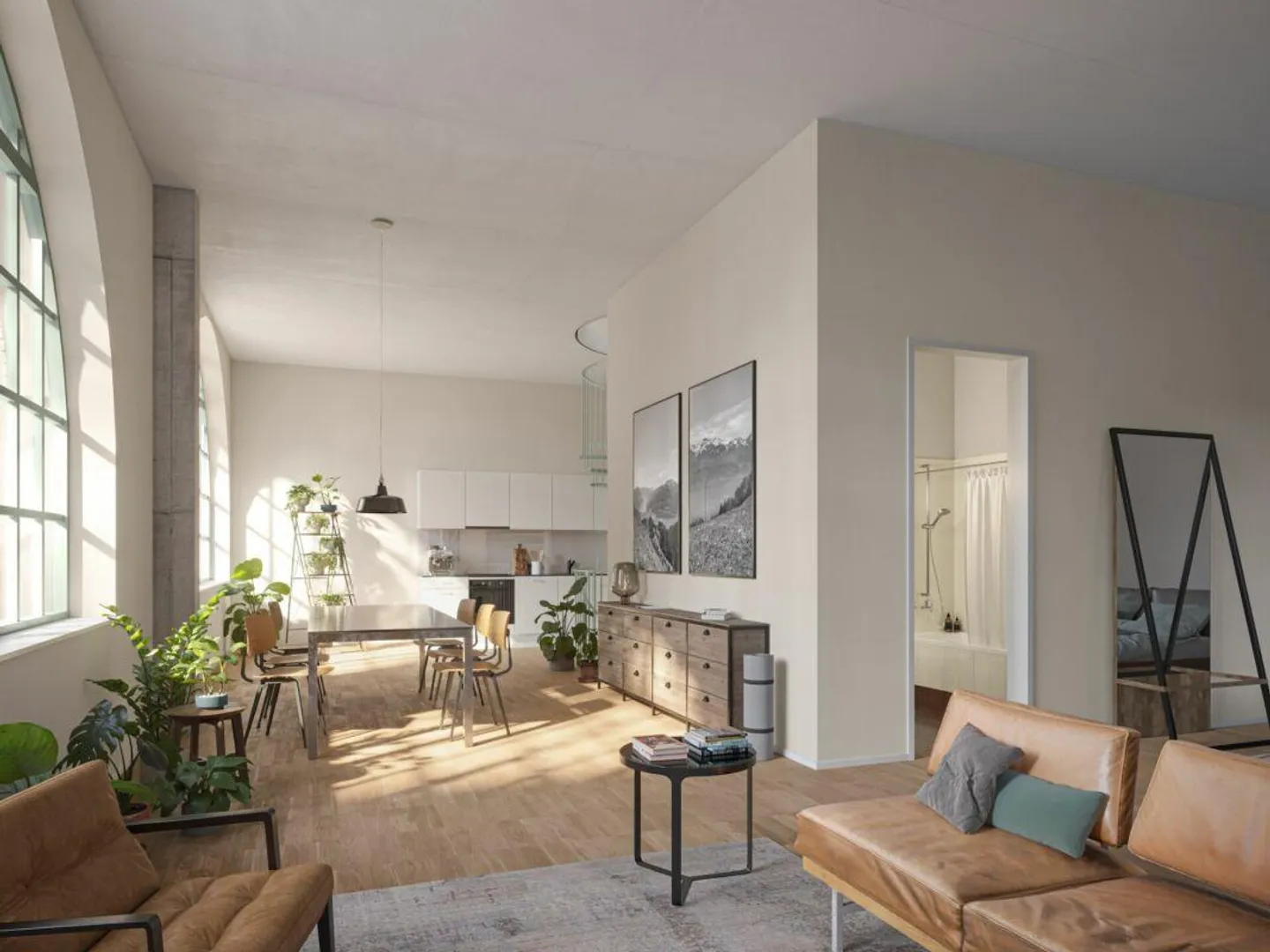 Aeschbachquartier Aarau - Hofhaus : Appartement spacieux de 2,5 pièces avec terrasse - Photo 3 sur 9