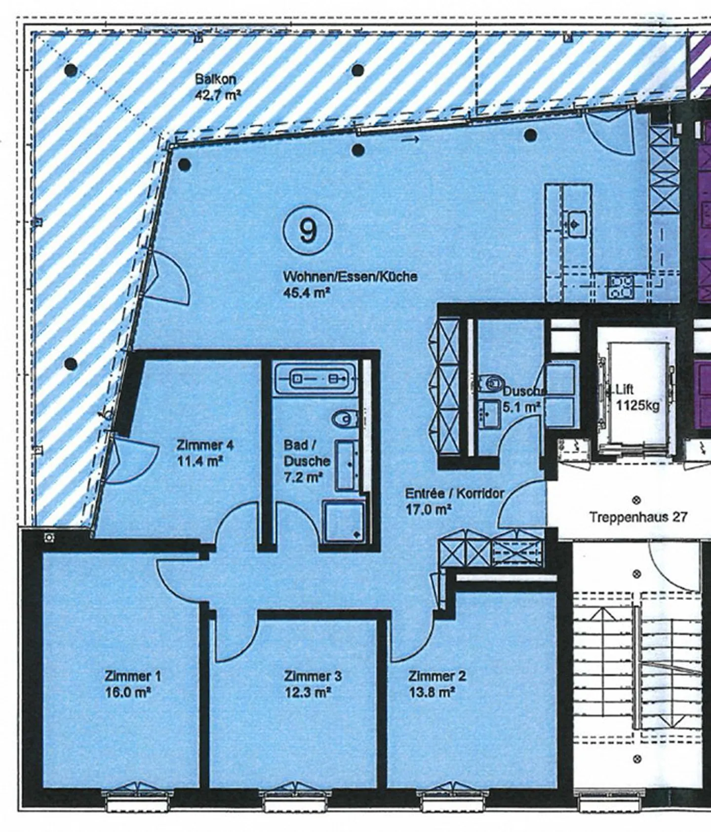 Geräumige Wohnung mit Balkon - Foto 7 von 7