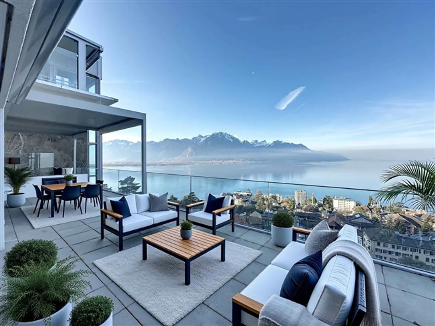 «Schönes Penthouse mit Panoramablick auf den See und die Alpen» - Foto 1 von 5