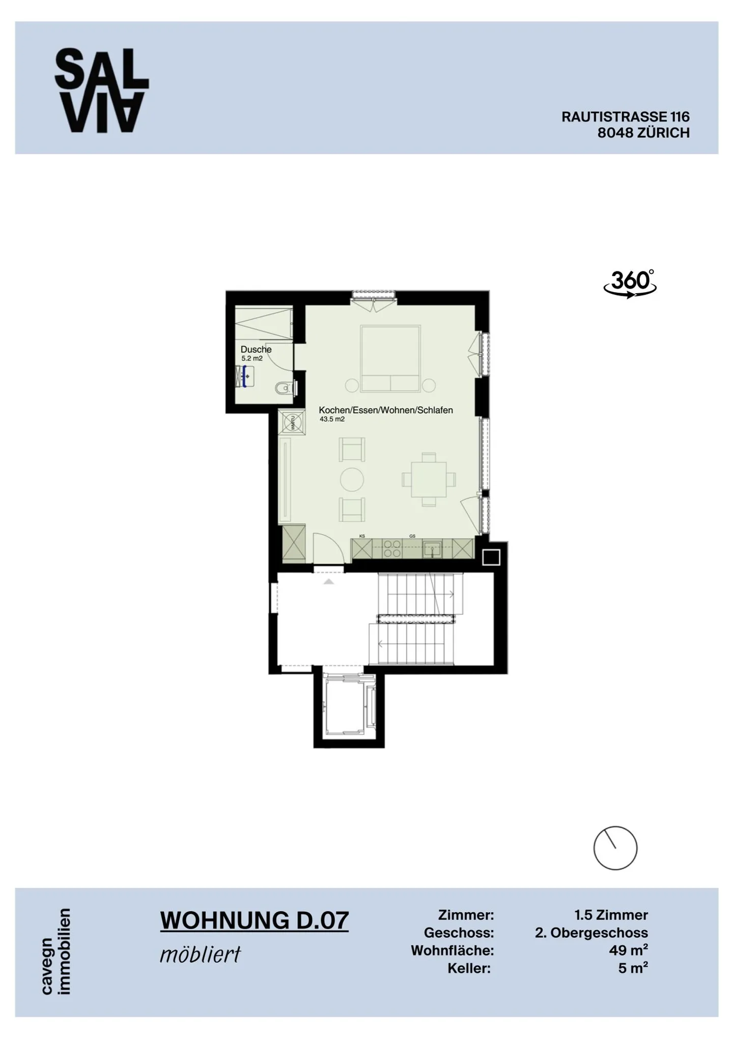 Appartamento moderno arredato 1.5 camere con stile e comfort - Foto 6 di 6