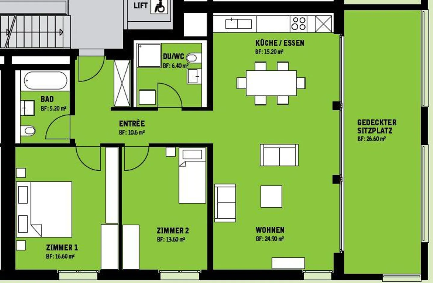 Charmante Wohnung aus Schweizer Holz - Foto 6 von 6