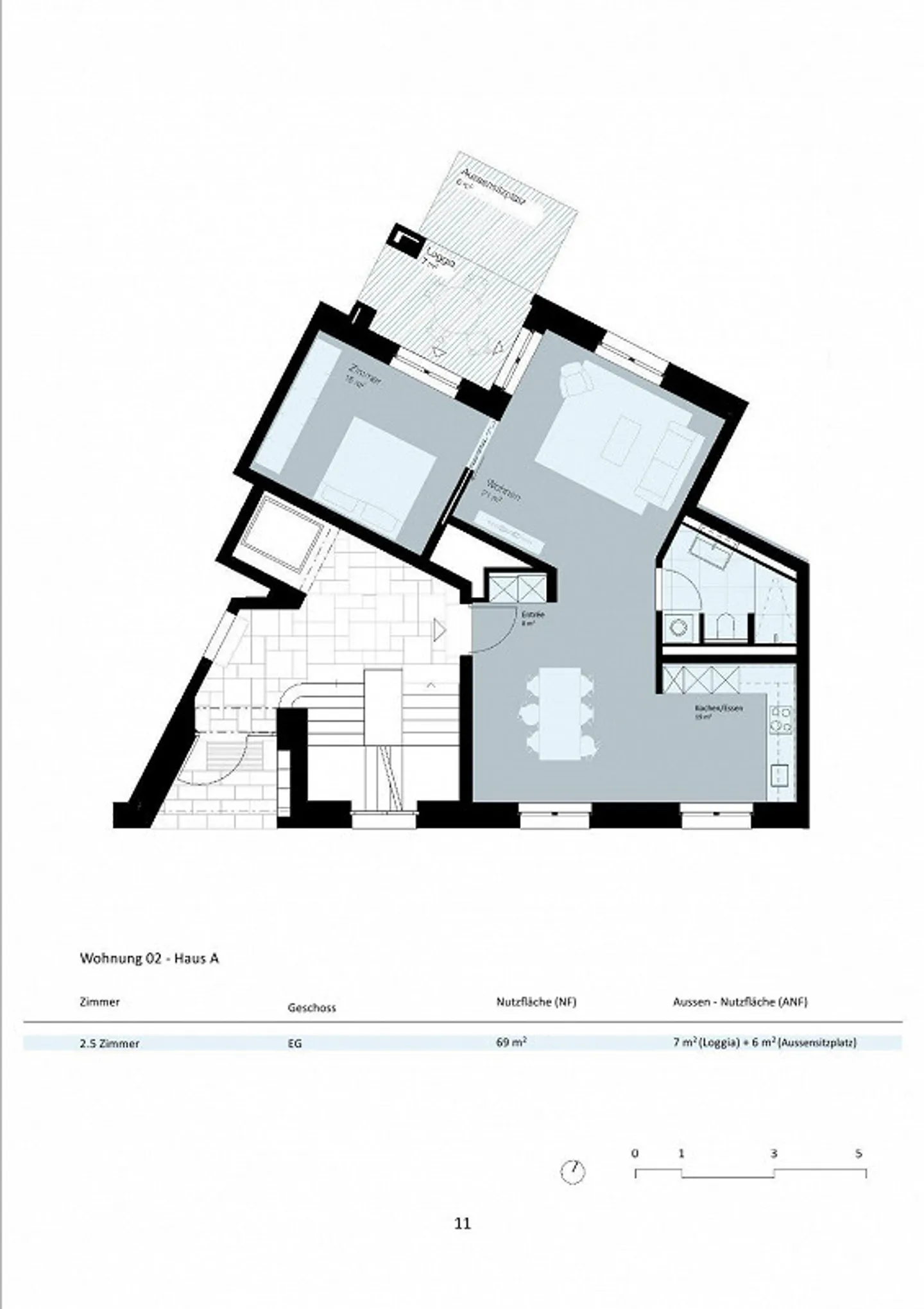 Appartement 2,5 pièces avec terrasse dans le quartier 6 à louer - Photo 10 sur 10