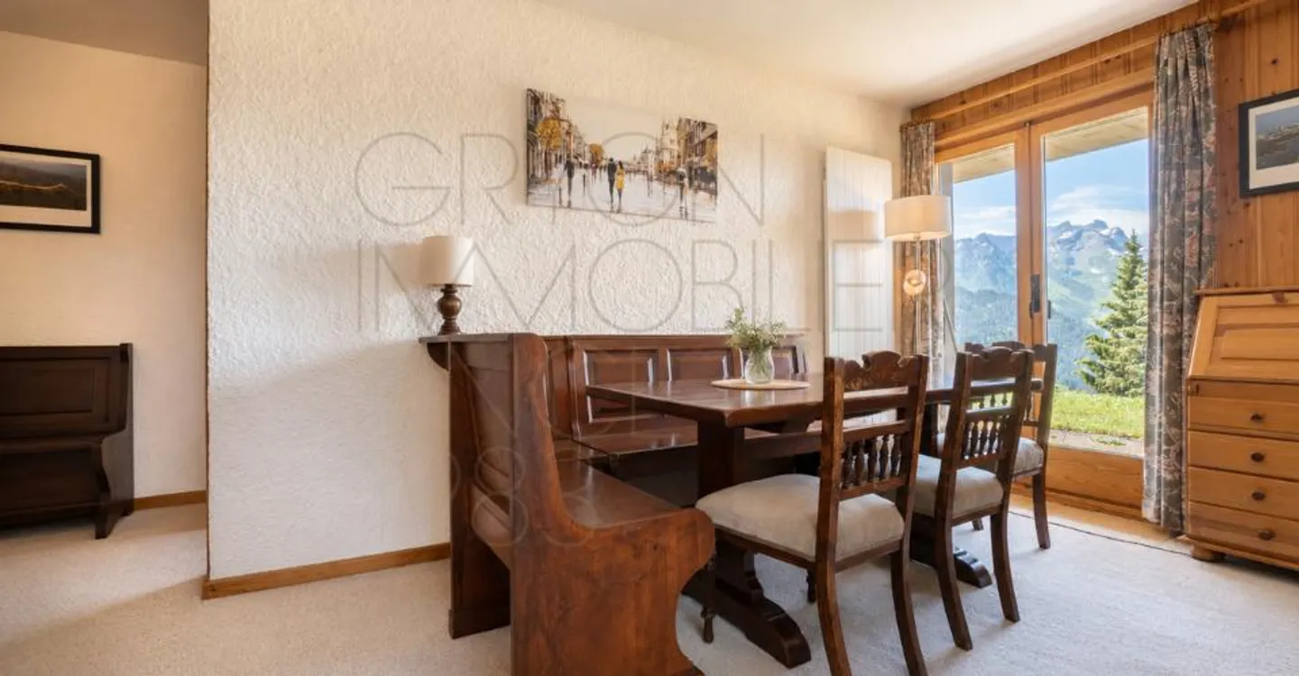 3,5-Zimmer-Wohnung in Gryon mit 47 m² Terrasse - Foto 8 von 13