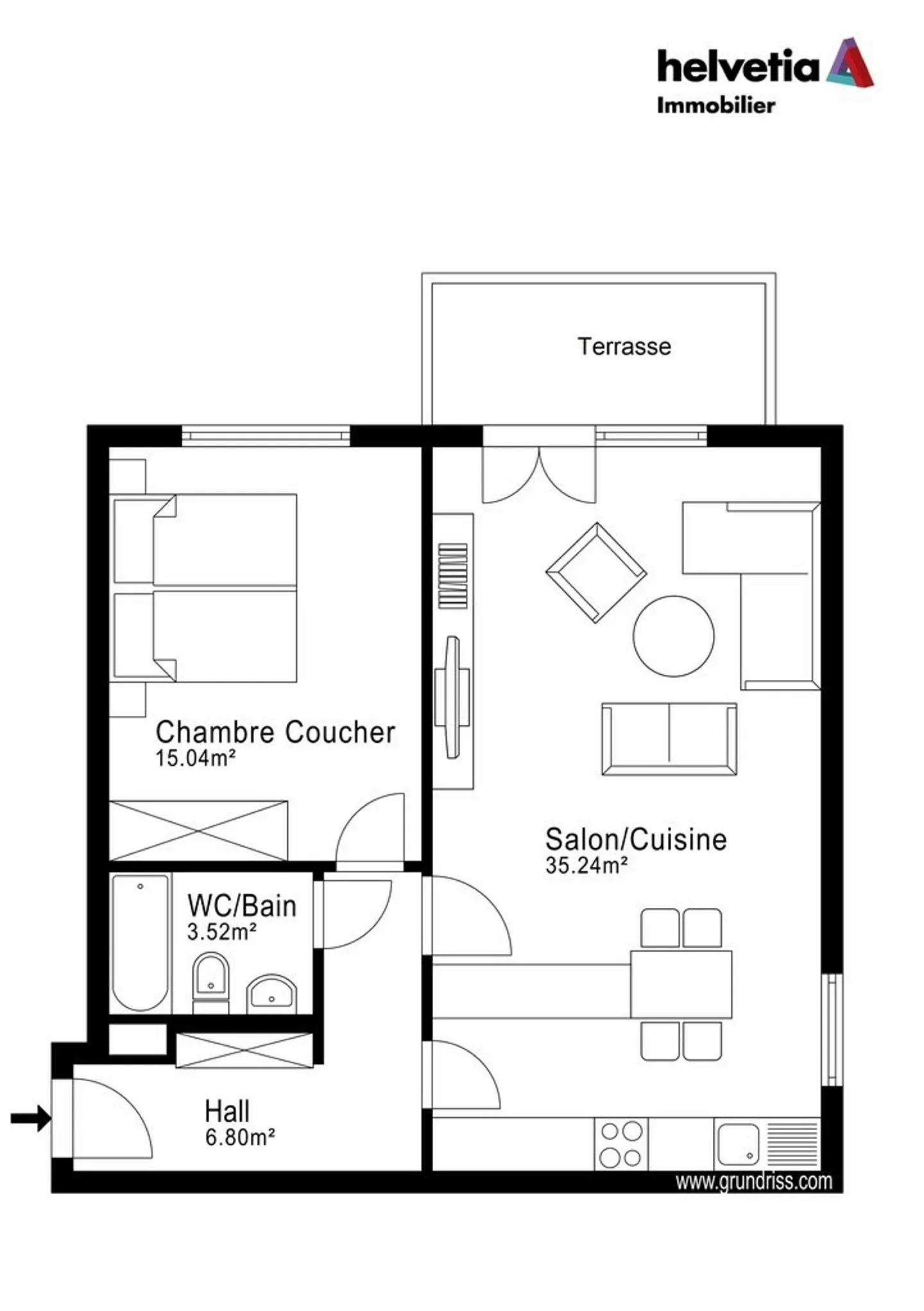 Appartement à louer - Photo 6 sur 7