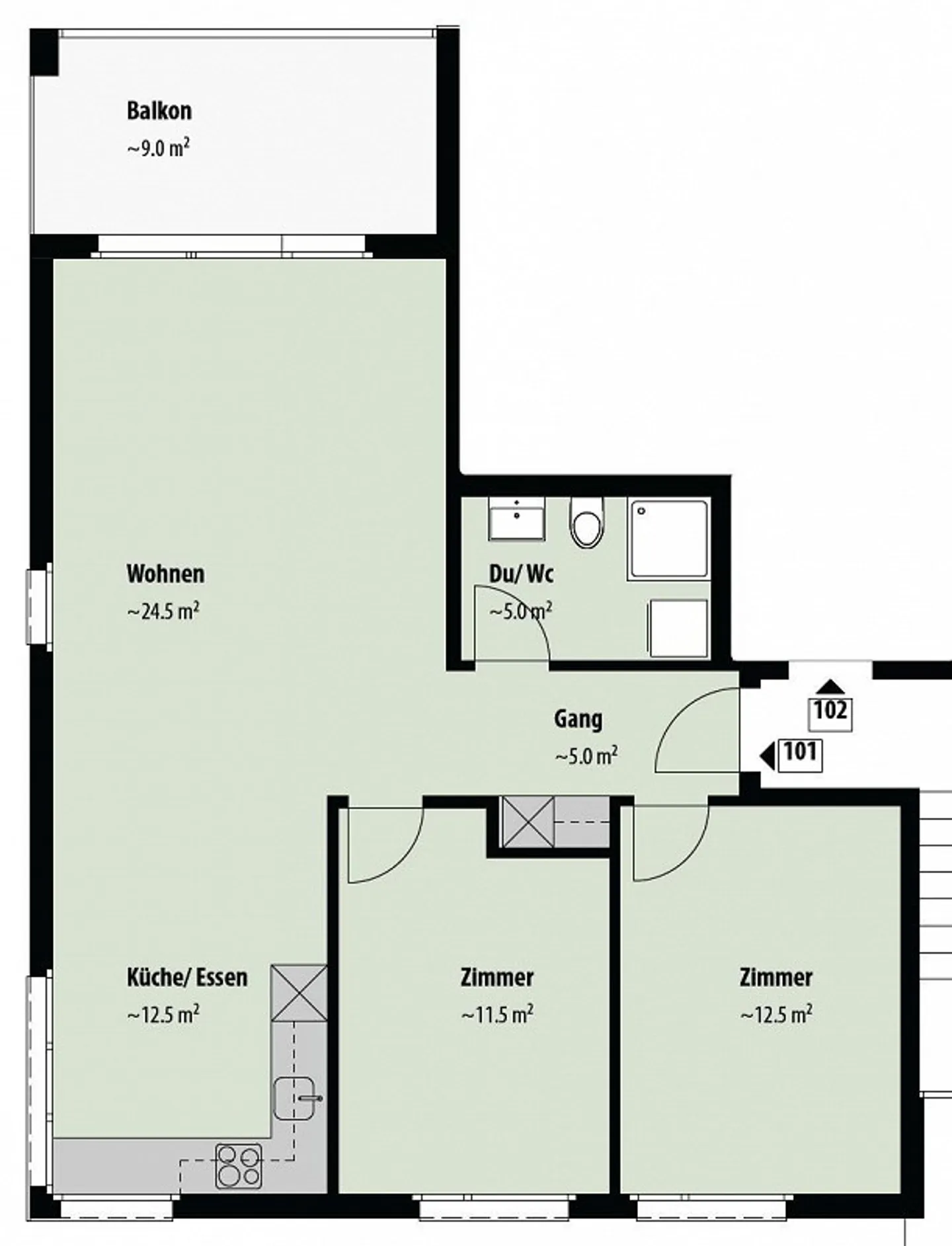 Modern wohnen an ruhiger Lage  3.5-Zimmerwohnung in Bronschhofen - Foto 8 von 8