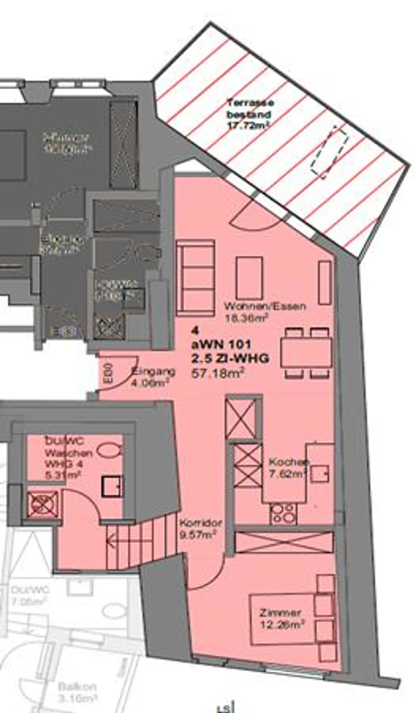 2.5-room apartment for rent (first occupancy) in a historic building - Photo 10 of 10