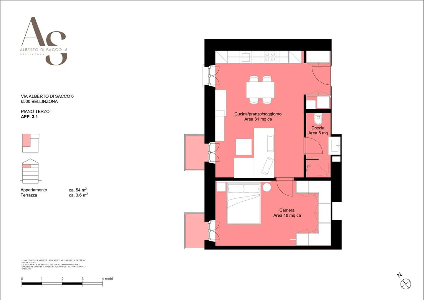 2.5 completely renovated in Bellinzona - Photo 8 of 9