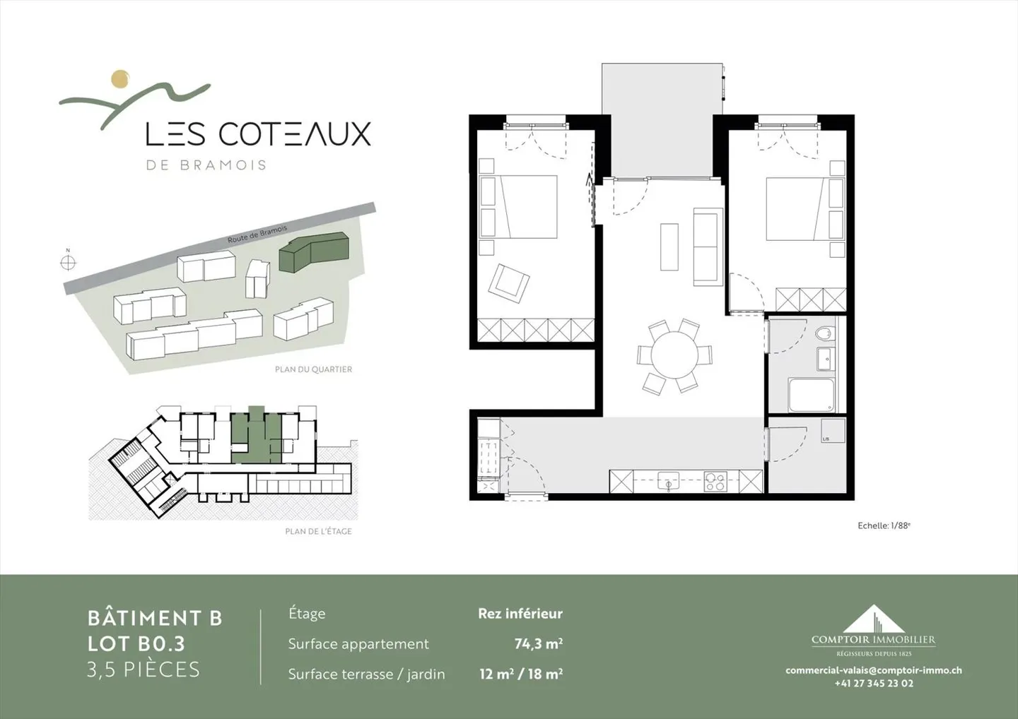 LAST AVAILABILITY - 3.5 ROOMS FOR RENT IN BRAMOIS from 01.04.2026! - Photo 12 of 13