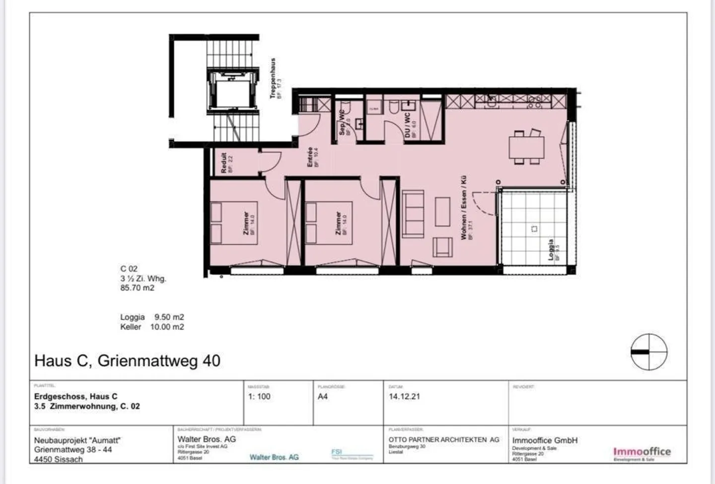 Appartement moderne de 3,5 pièces avec loggia spacieuse - Photo 7 sur 7