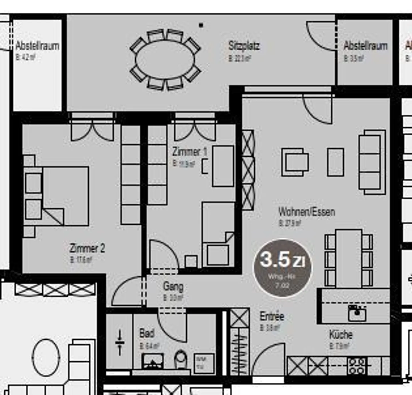 Appartement de 3.5 pièces à Oberuzwil - Photo 11 sur 12