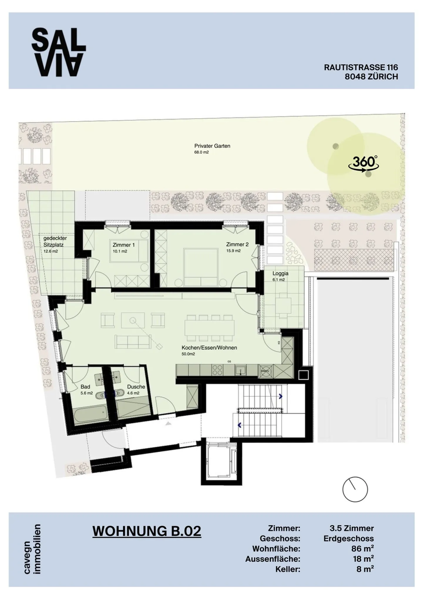 Appartamento con giardino 3,5 locali con ampio spazio esterno privato - Foto 5 di 5
