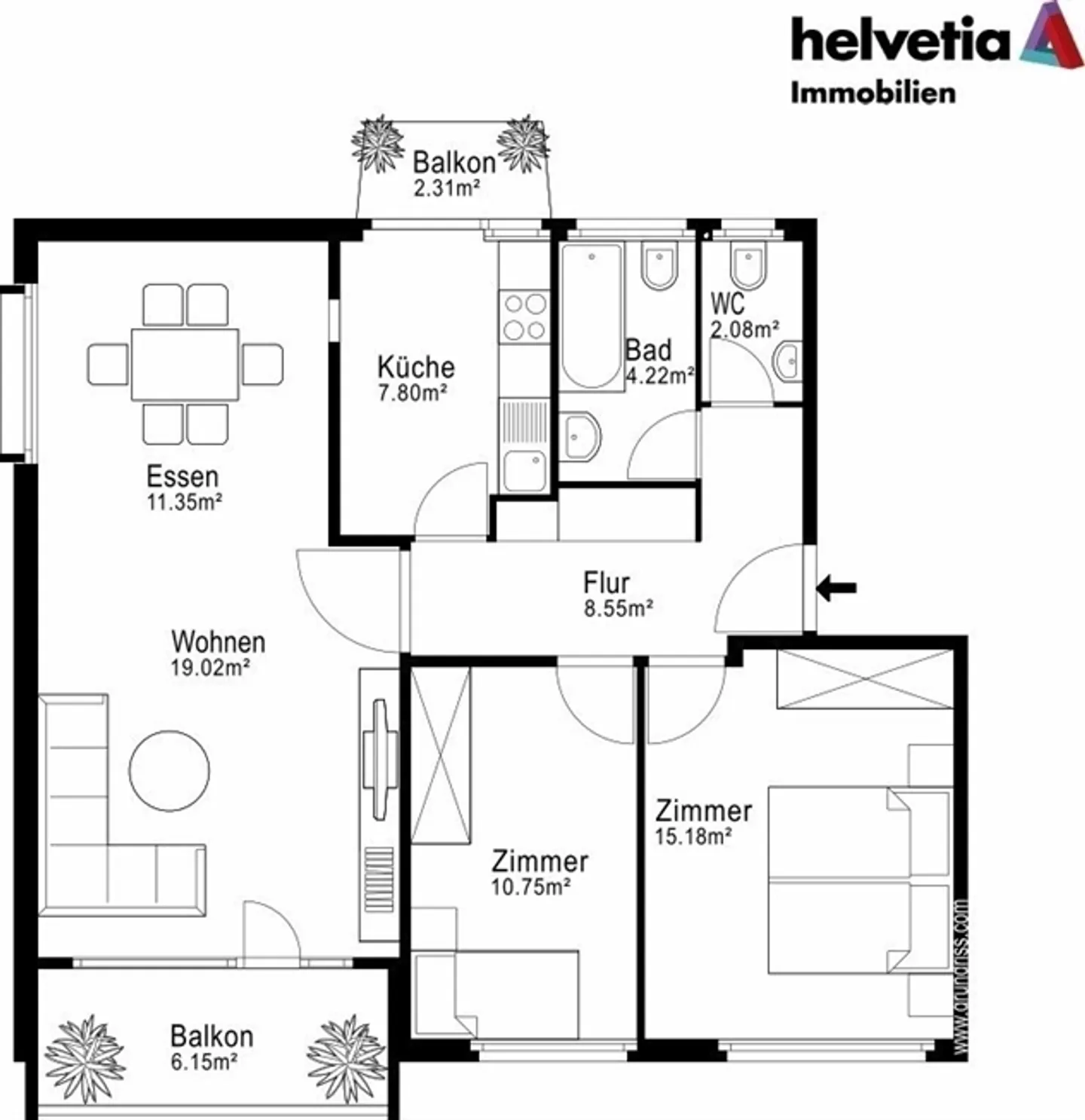 Apartment for rent - Photo 9 of 10