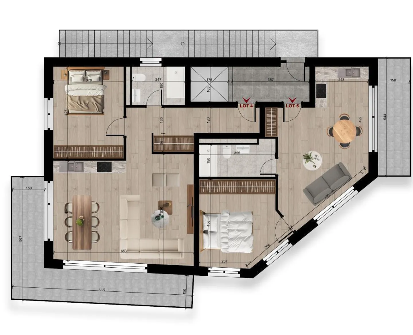 Morges — Zeitgenössische Wohnung, Los 5 mit 2,5 Zimmern von 59,6 m2 - Foto 1 von 4