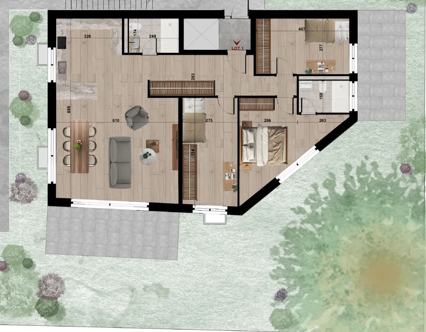 New project: A 4.5 room apartment with private garden of 250 m² in the city - Photo 2 of 10