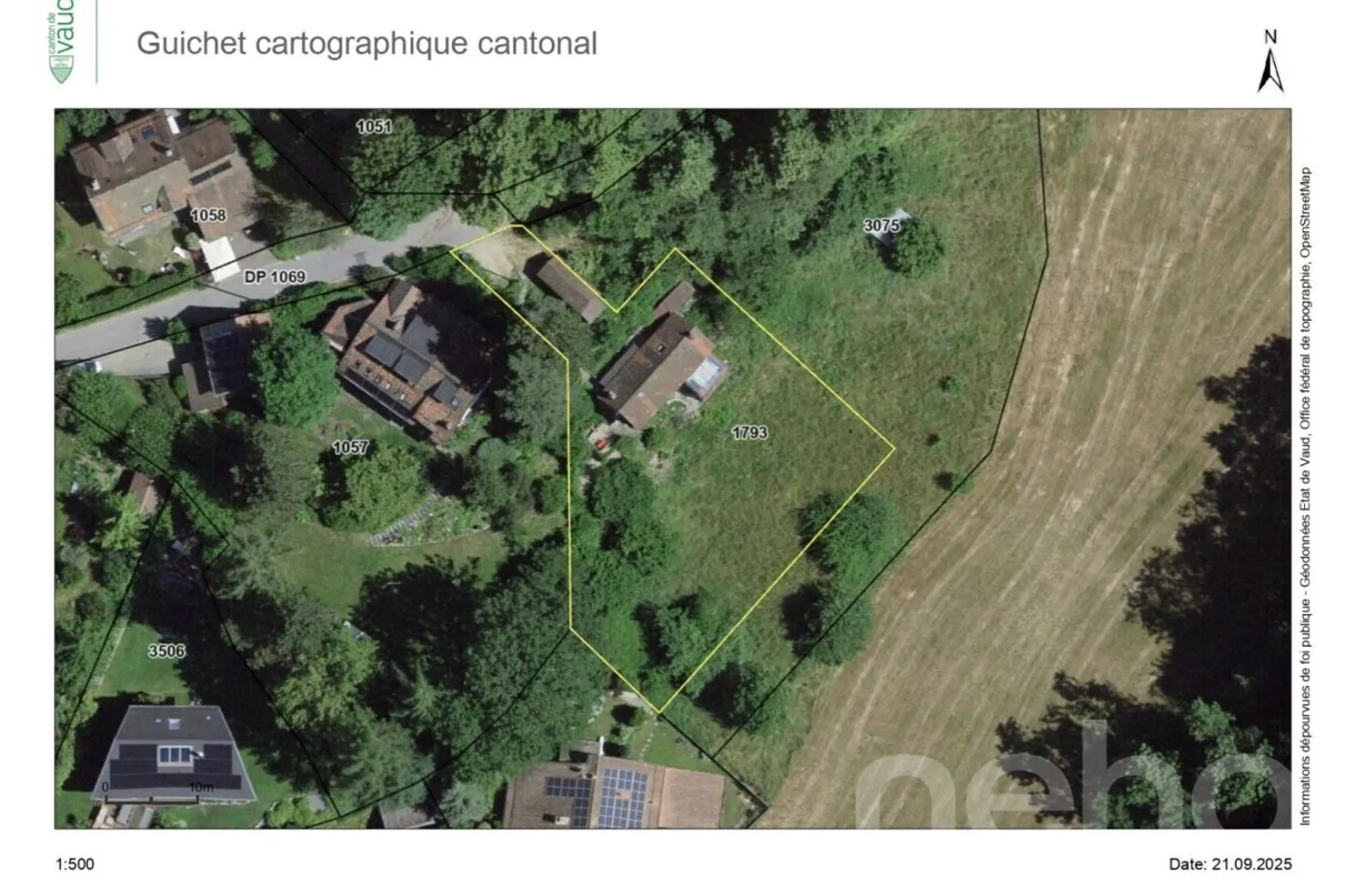 «TERRAIN CONSTRUCTIBLE AVEC PROJET POUR 2 LOGEMENTS + ZONE VERTE» - Photo 1 sur 12