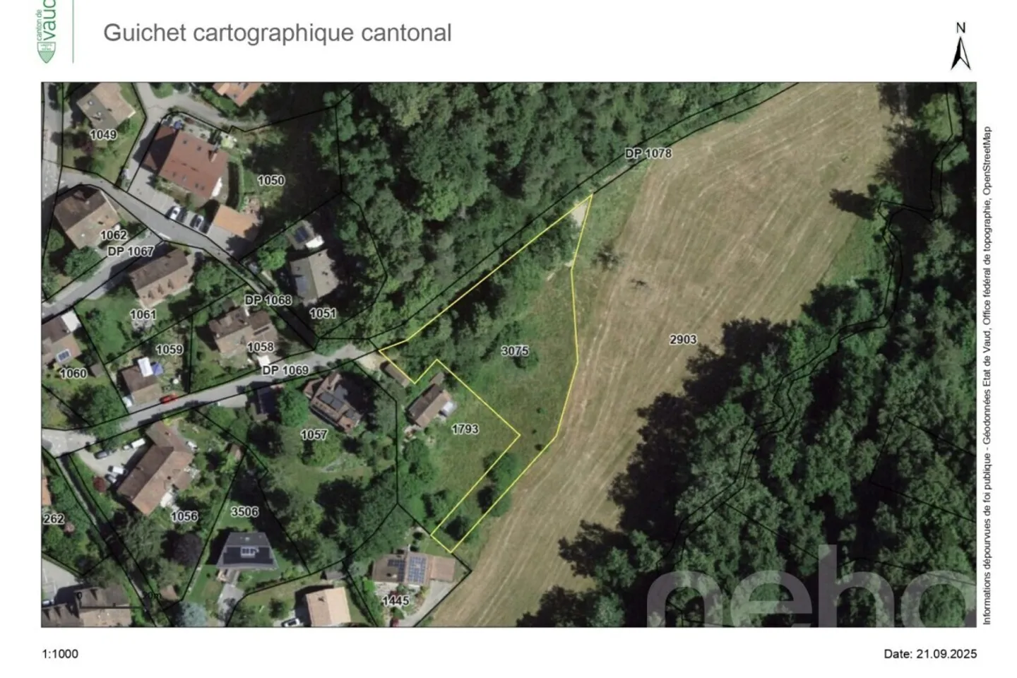 «TERRAIN CONSTRUCTIBLE AVEC PROJET POUR 2 LOGEMENTS + ZONE VERTE» - Photo 2 sur 12