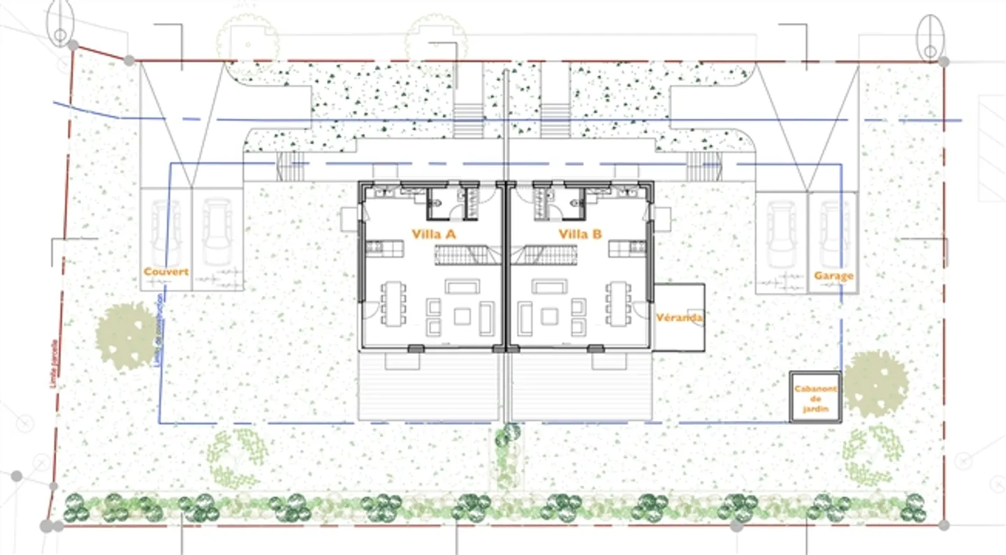 «Doppelhaushälfte von 5,5 Zimmern mit Verenda, Gartenhaus und Garage (lotB)» - Foto 3 von 13